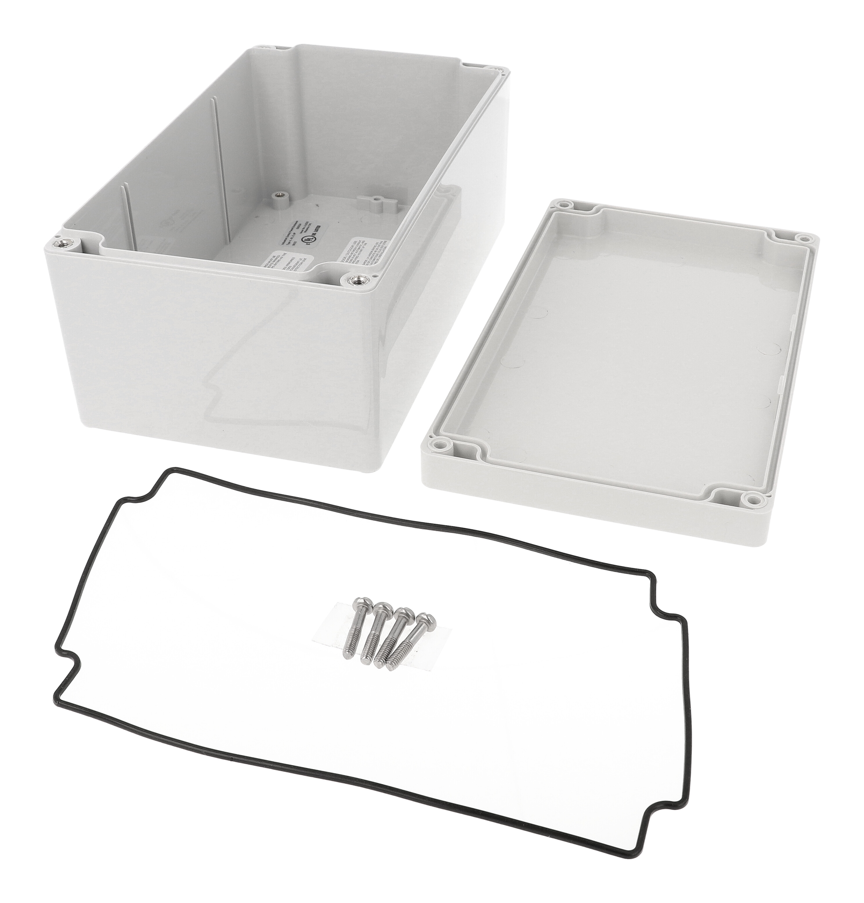 1554U2GY light gray polycarbonate 200 x 120 x 90 mm rectangular watertight enclosure