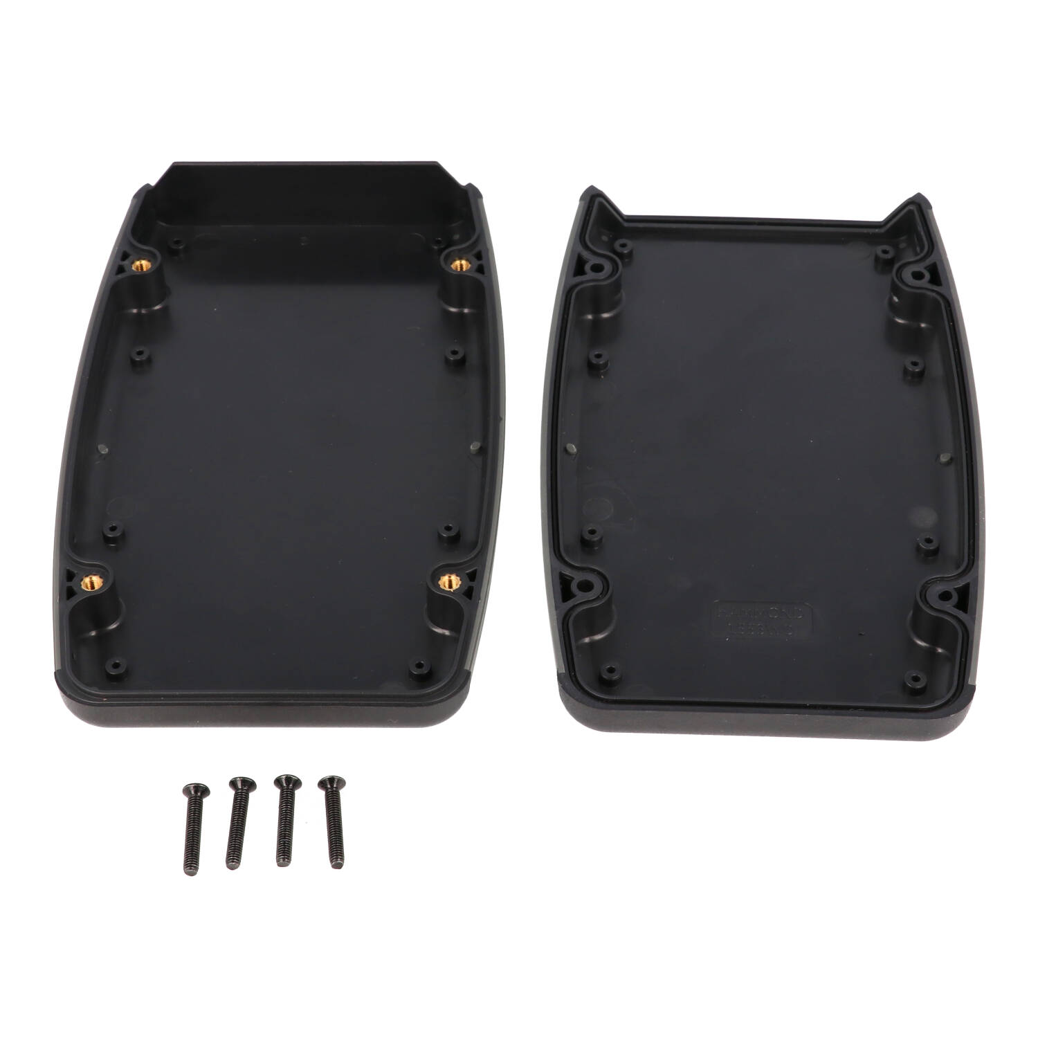 1553WDBK black water-tight hand-held ABS enclosure with grey TPE soft-grip sides