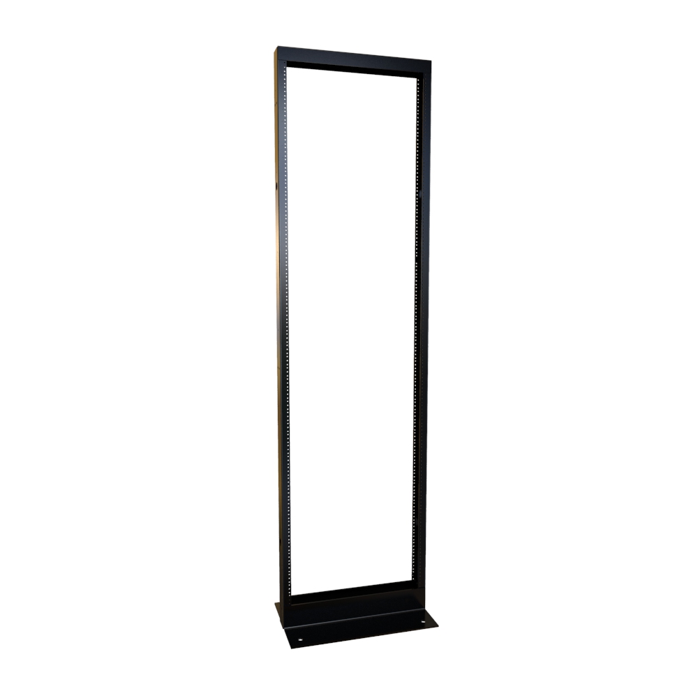 Hammond DNRR63HDW 36U 19-inch 2-post welded open frame rack in RAL9005 black with 10-32 tapped rails — view 2