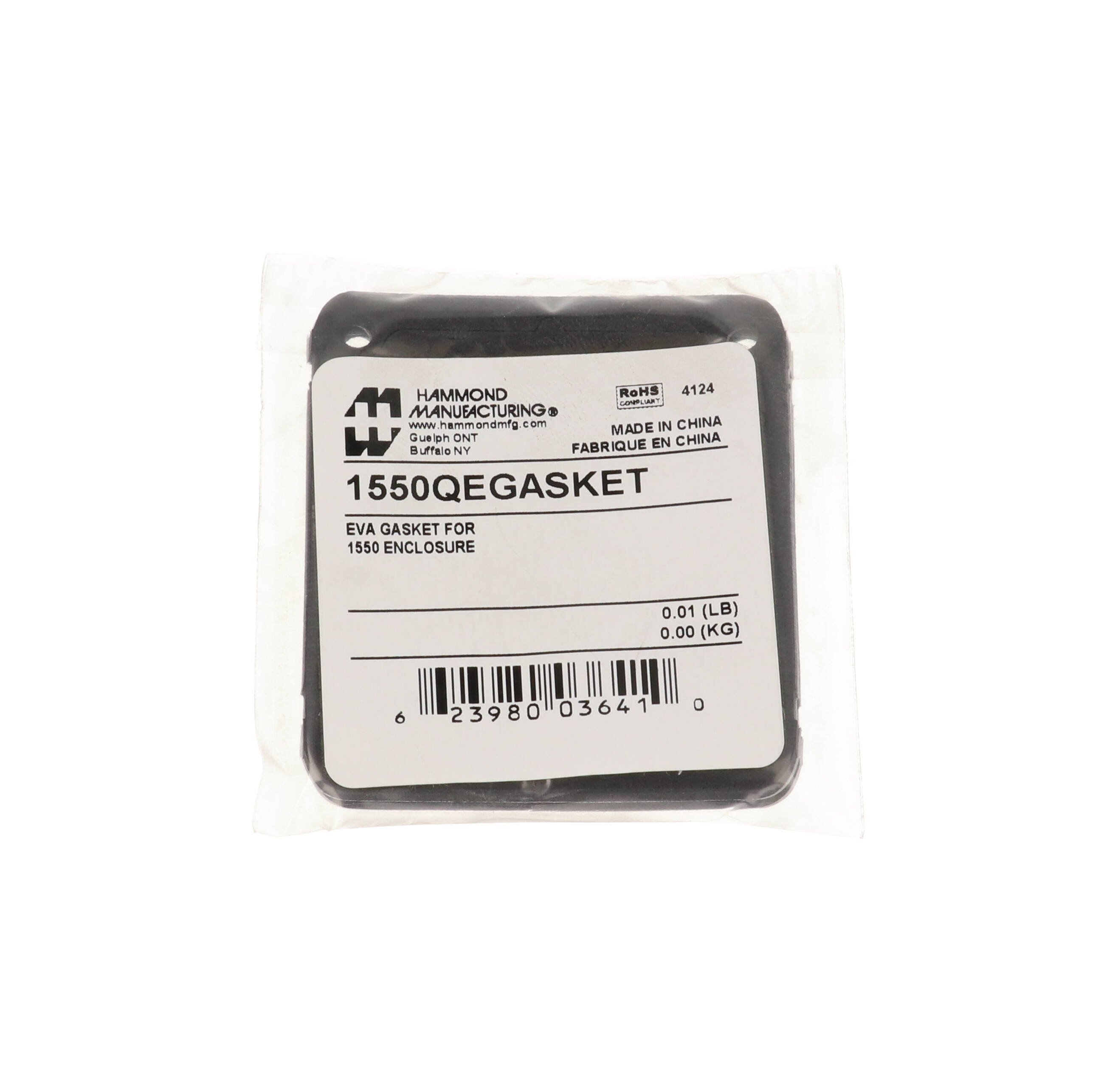 1550QEGASKET IP66 eva foam gasket kit, two pre-formed gaskets for 60x55 mm 1550 diecast enclosures