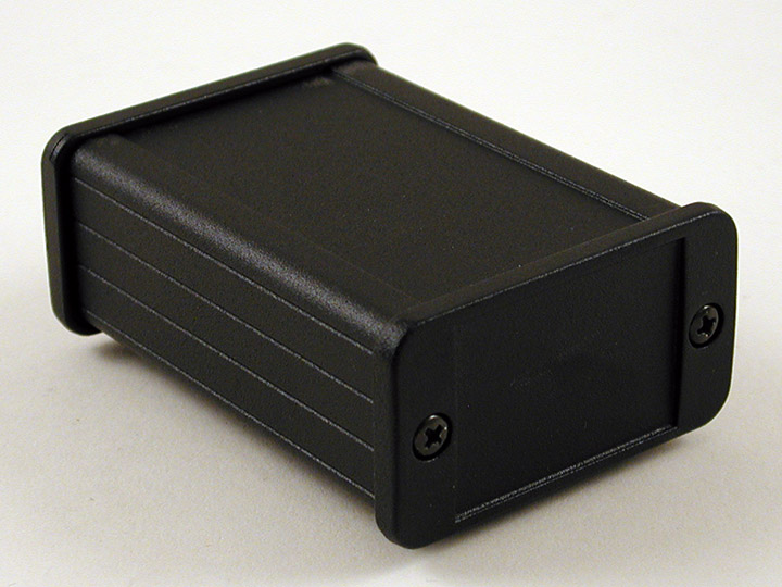 1457c801bk — Black Watertight Extruded Aluminum Enclosure 1.22x2.32x3.15