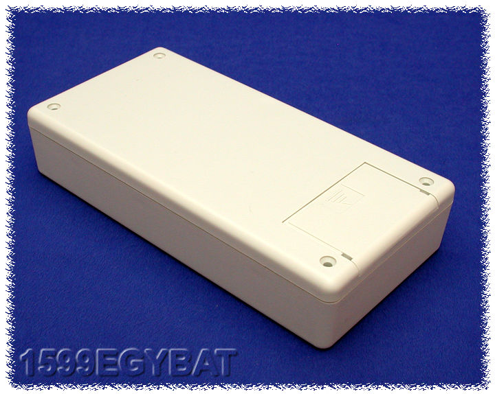 1599EGYBAT light grey flame retardant handheld enclosure with battery door