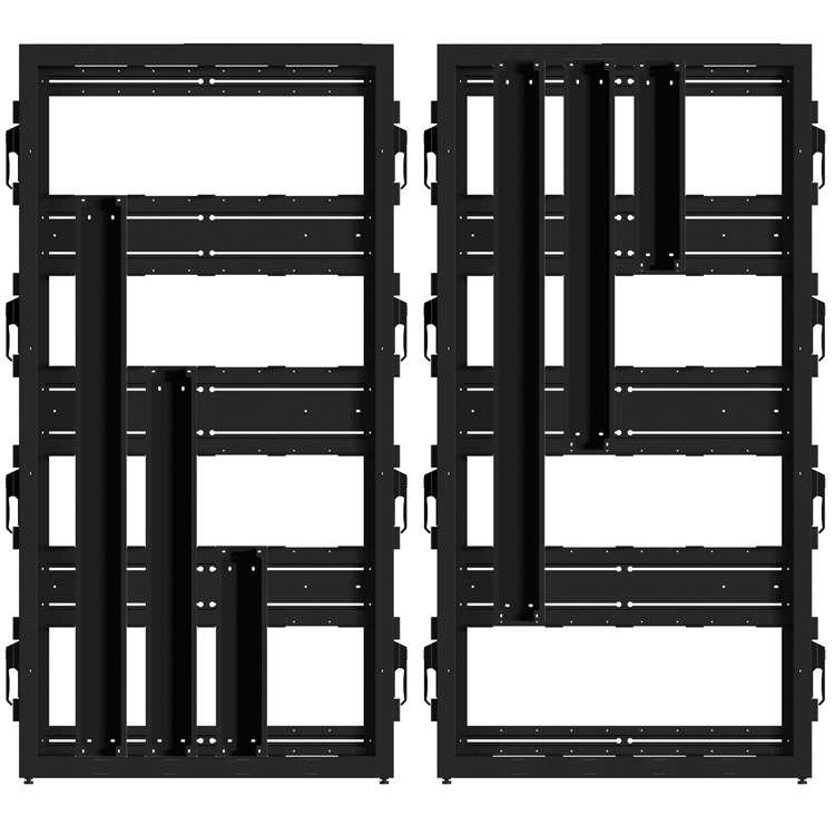 Hammond CLC2B36BK 2-bay colocation server rack cabinet, 83.02 x 24 x 36 in, black, with perforated locking doors and 21U per bay