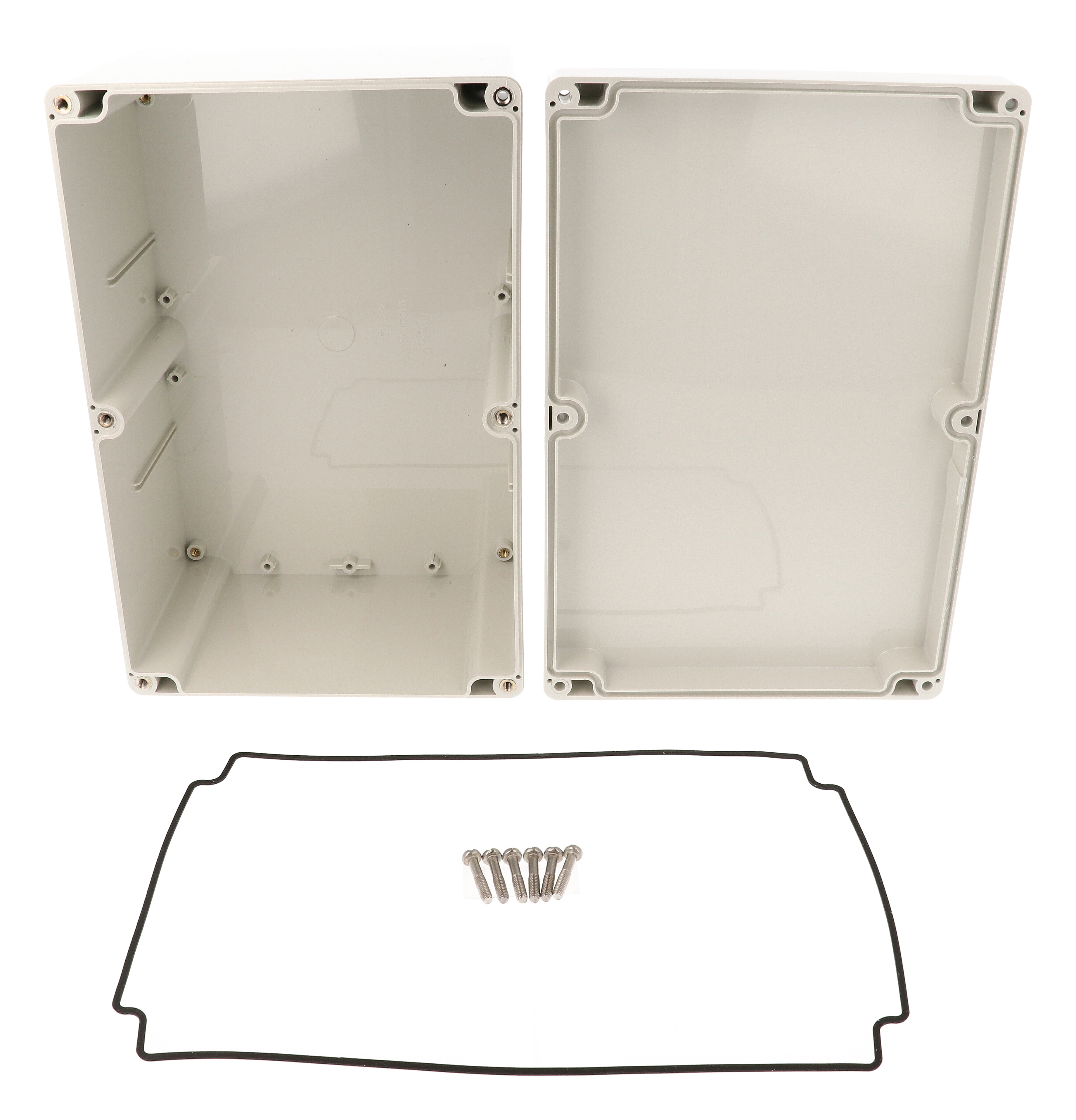 1554VBGY light gray ABS deep watertight enclosure with screw cover lid, 240 x 160 x 120 mm