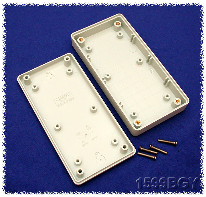 1599BGY light gray flame retardant ABS handheld enclosure, 130 x 65 mm