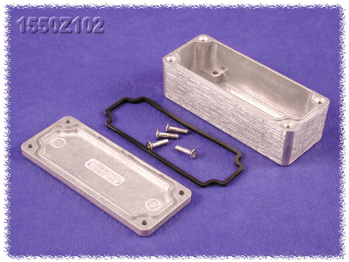 1550Z102 narrow natural aluminum thick-wall watertight diecast enclosure, 90 x 36 x 30 mm