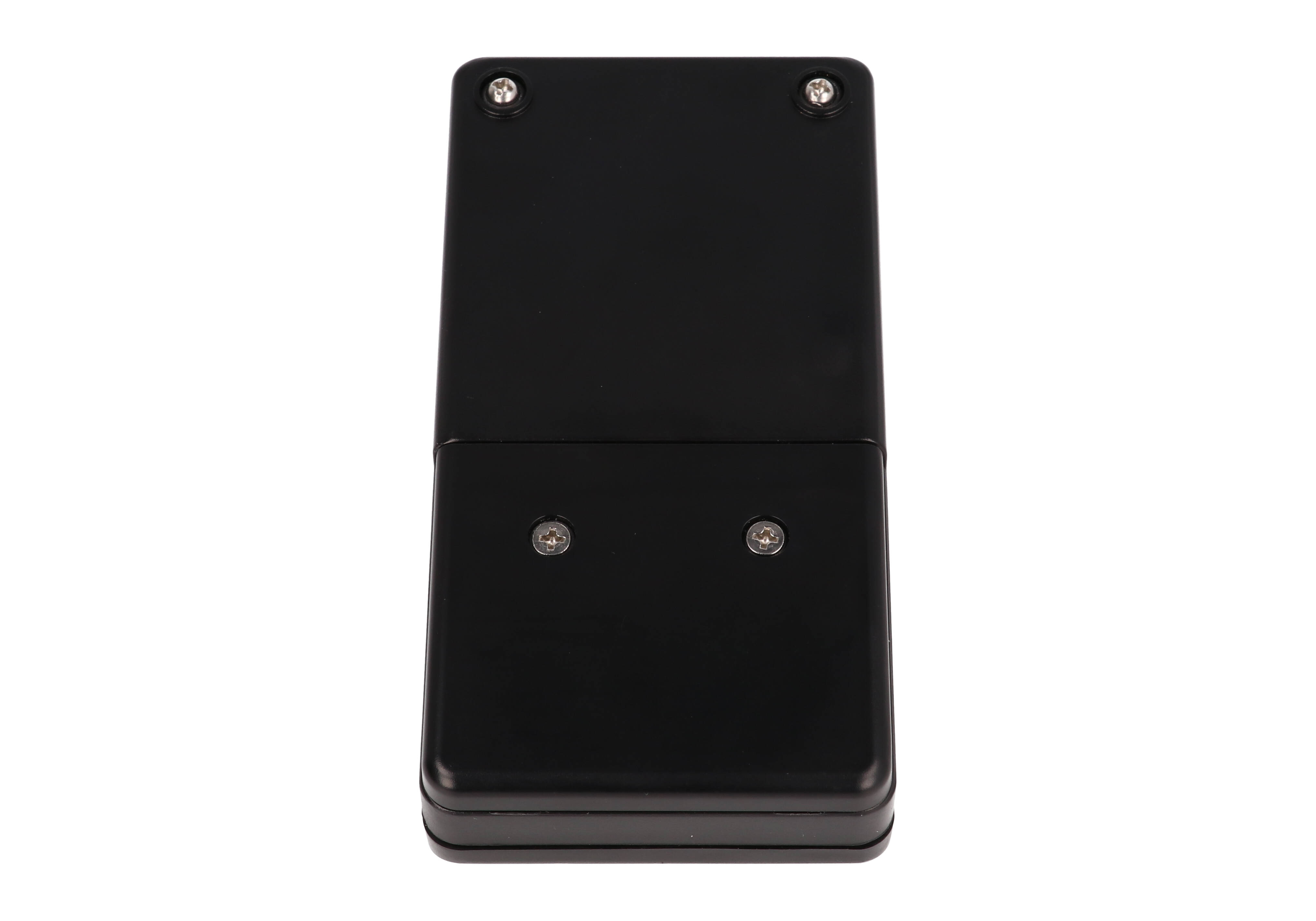 RH3001BK black gasketed IP65 ABS hand-held enclosure with battery door, 130 x 68 x 25 mm