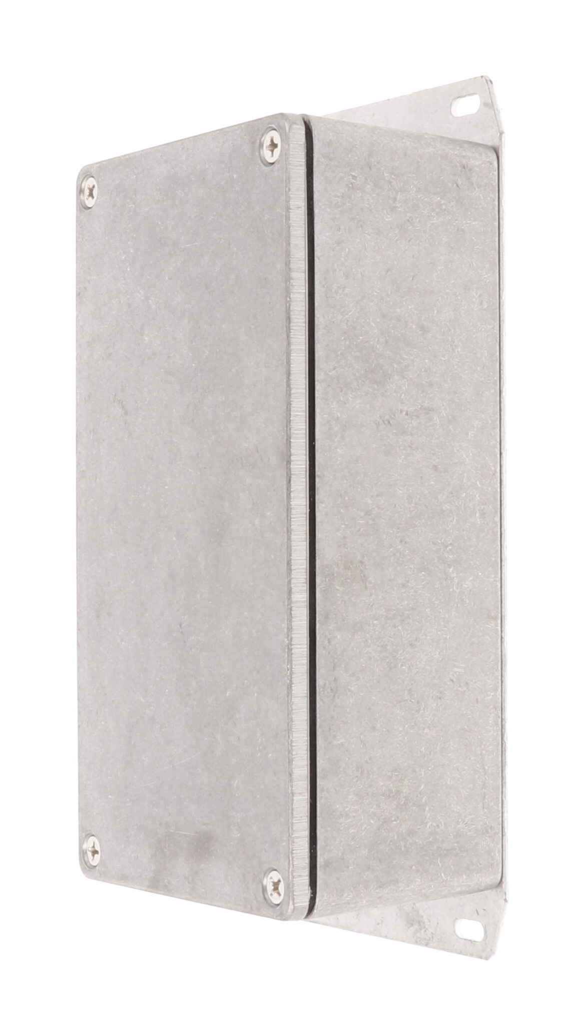1590WP1F natural aluminum watertight diecast enclosure, 153 mm x 83 mm x 50 mm, with flanged bottom plate