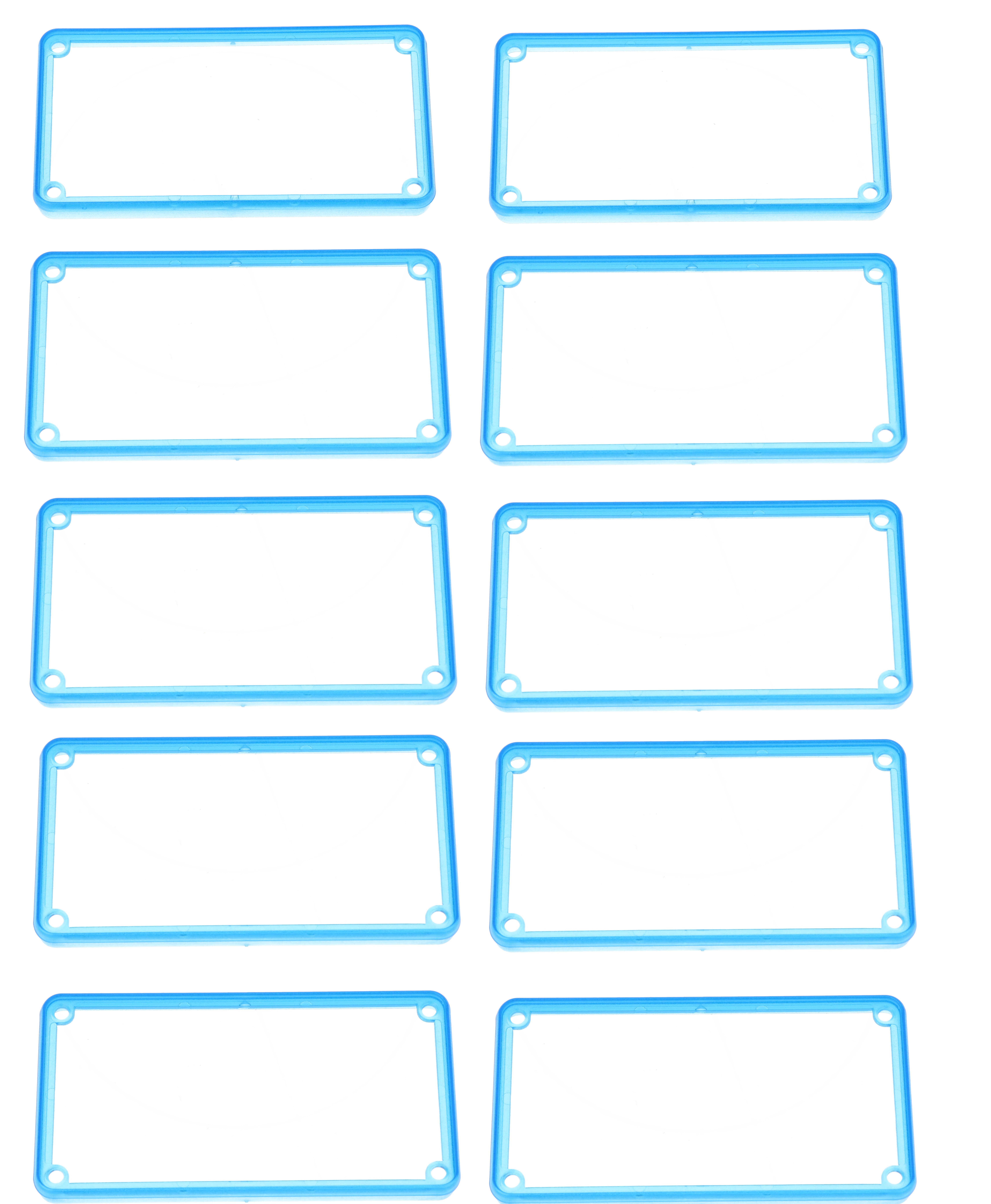 1455NBTBU-10 — translucent blue plastic open bezels for 1455N enclosures- 10/pack