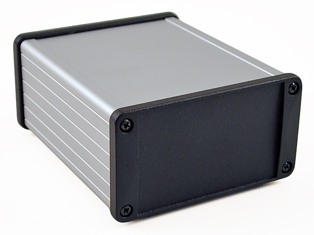 1457N1201E — EMI/RFI shielded extruded aluminum enclosure 4.73x4.09x2.15