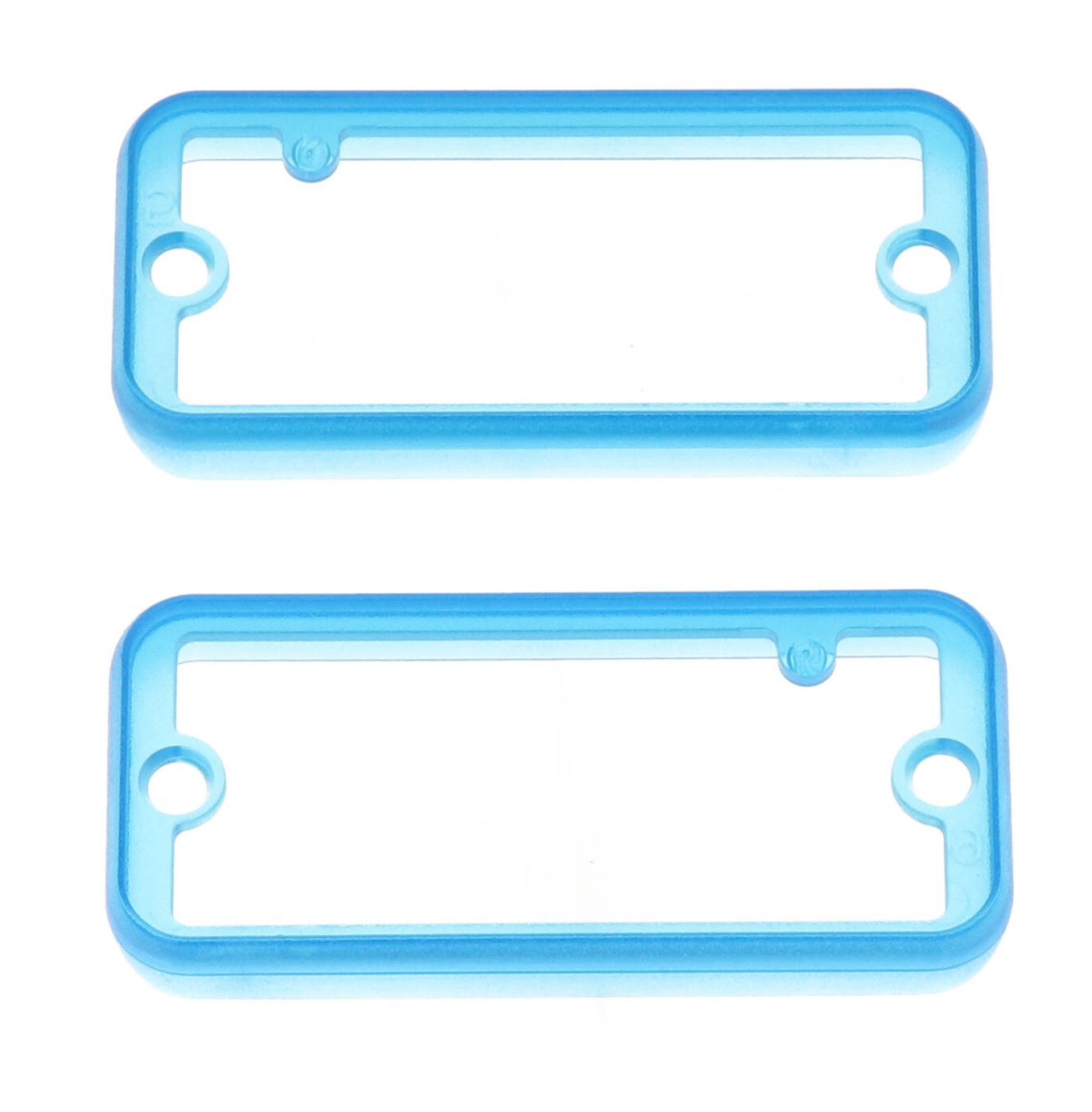 1455CBTBU translucent blue open bezels for 1455C extruded aluminum enclosures, pack of 2