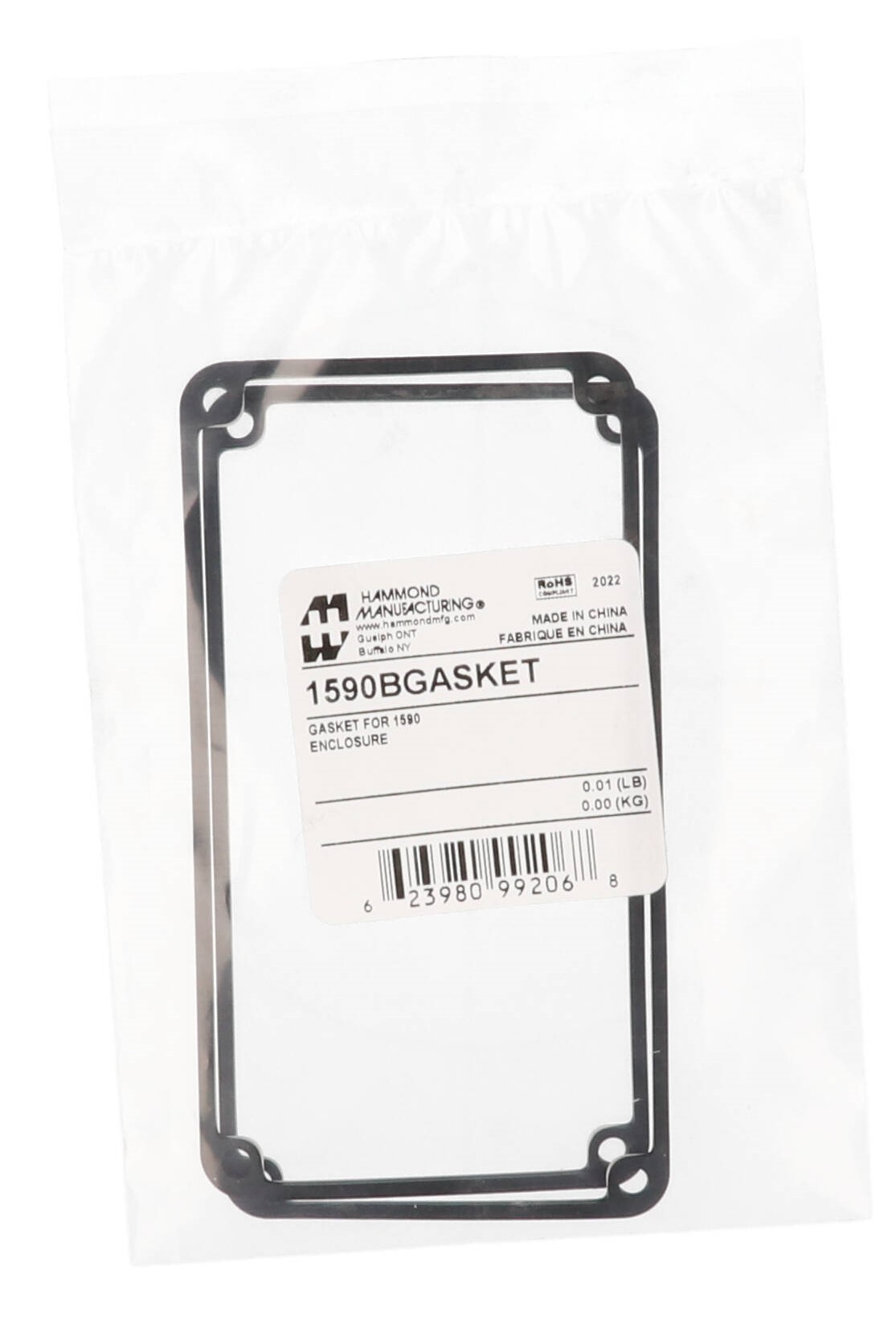 1590BGASKET two-pack of pre-formed silicone lid gaskets for 1590B-size diecast enclosures