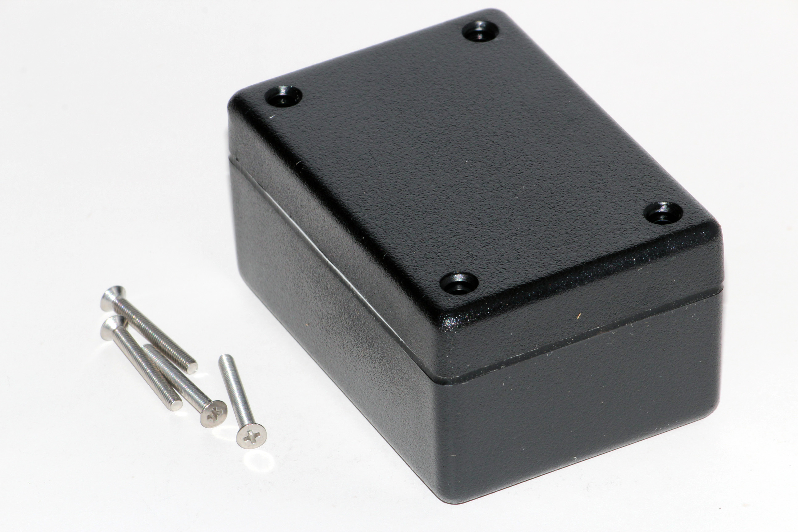 1594BWBK black water-tight flame retardant abs 1594B enclosure, 81 x 56 x 40 mm, with lid