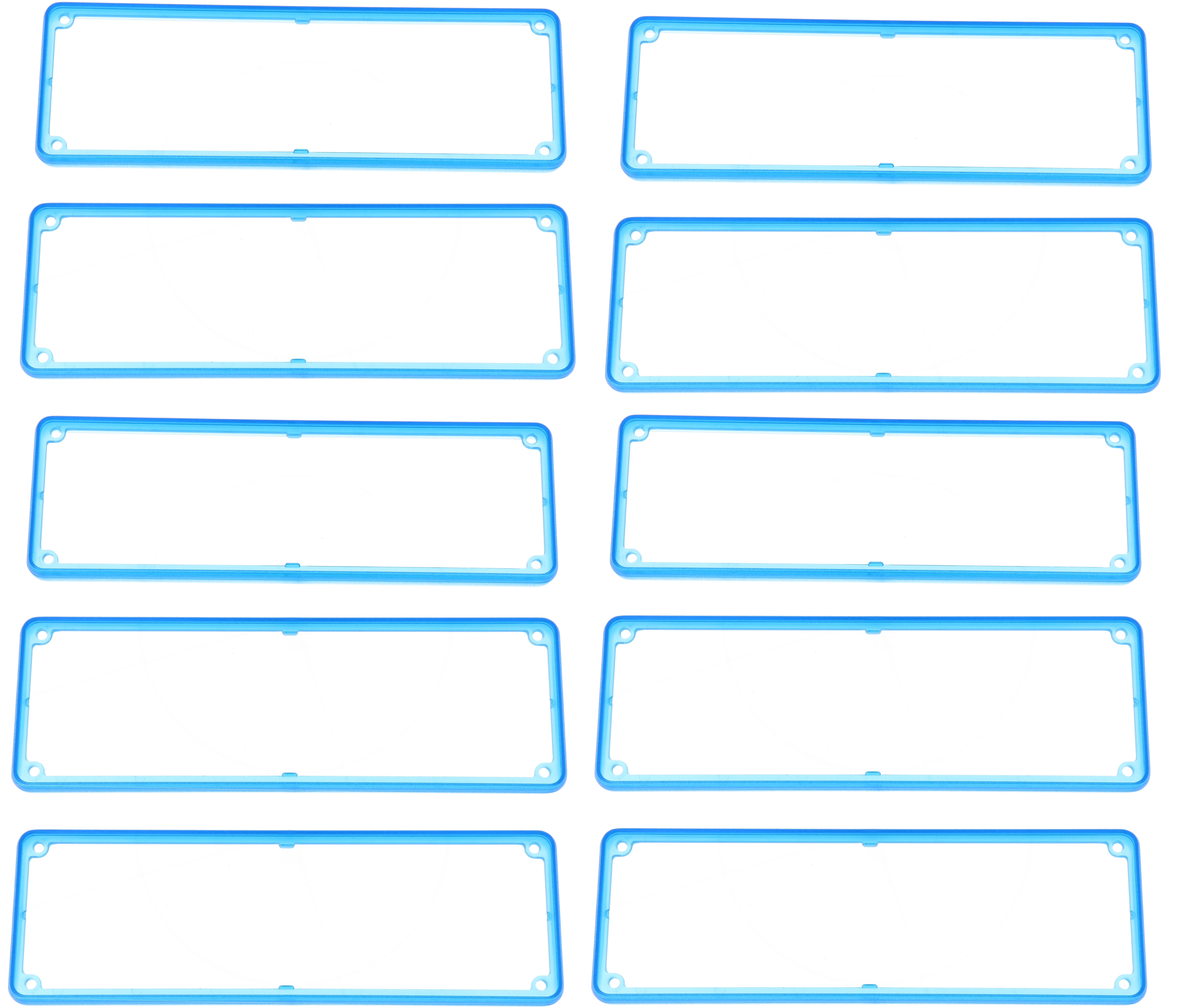 1455TBTBU-10 — translucent blue plastic open bezels for 1455T enclosures- 10/pack