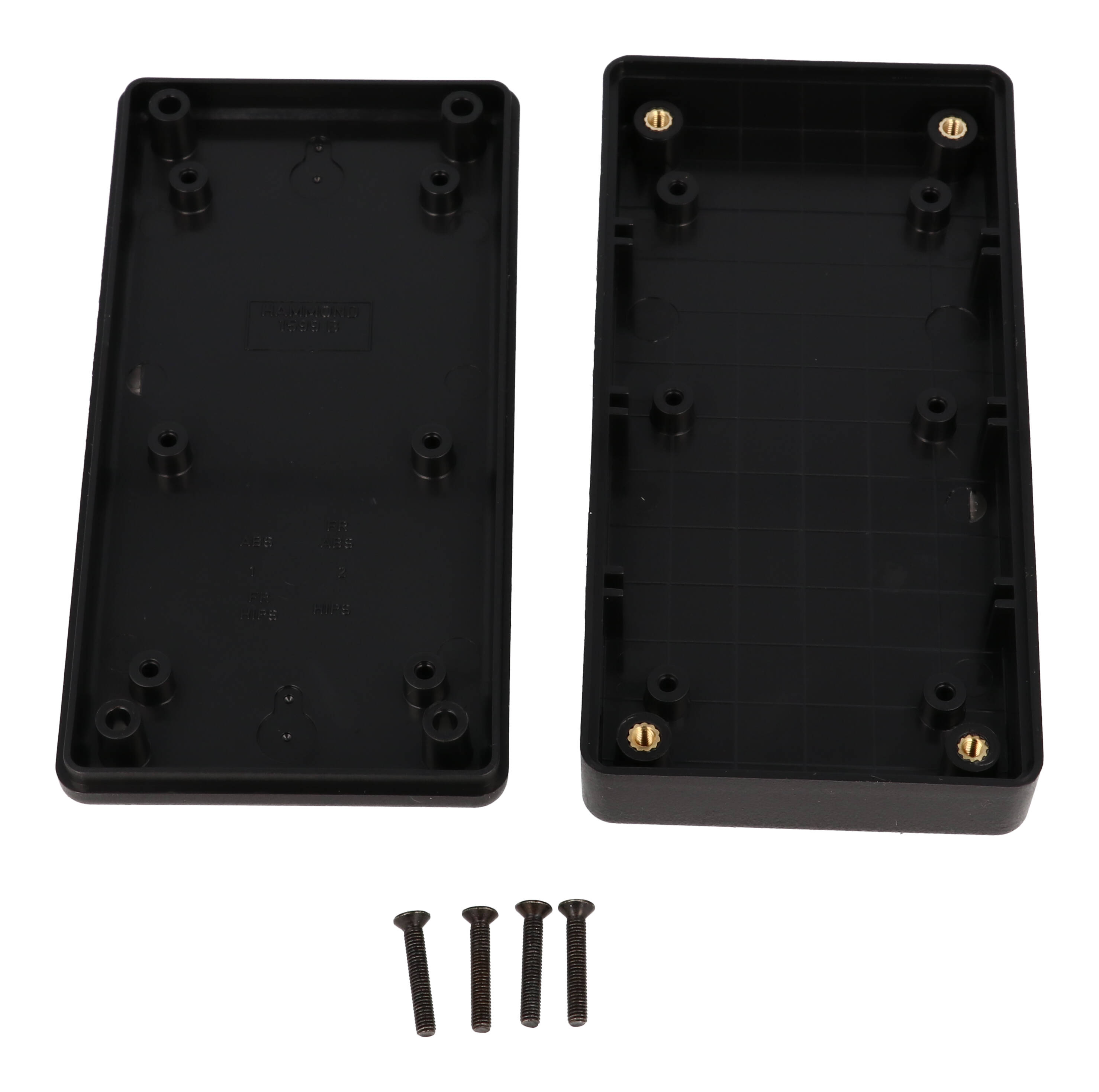 1599BBK black flame retardant ABS handheld enclosure, 130 x 65 mm