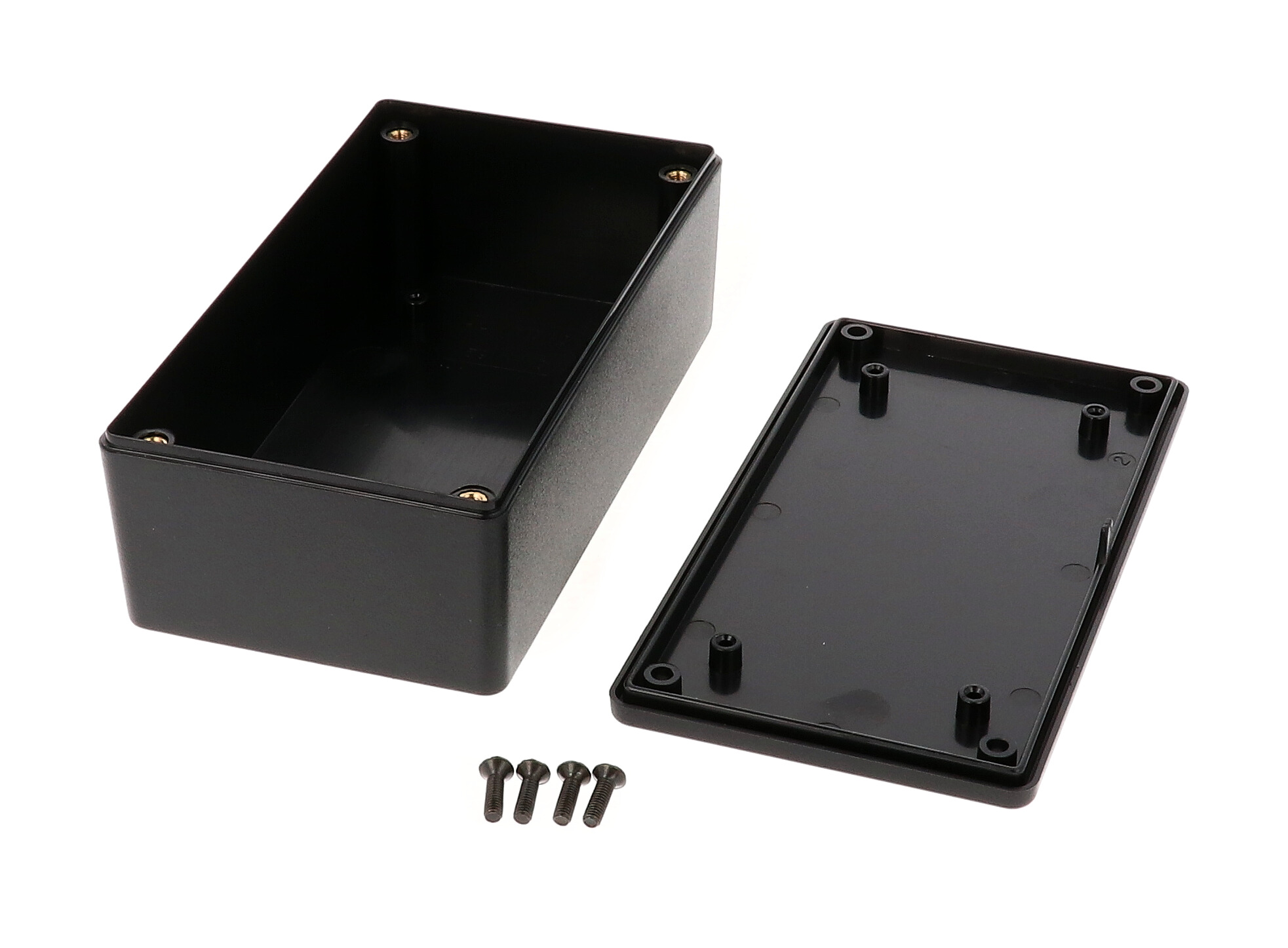 1591XXCBK black ABS plastic enclosure, 4.76 in x 2.64 in x 1.57 in