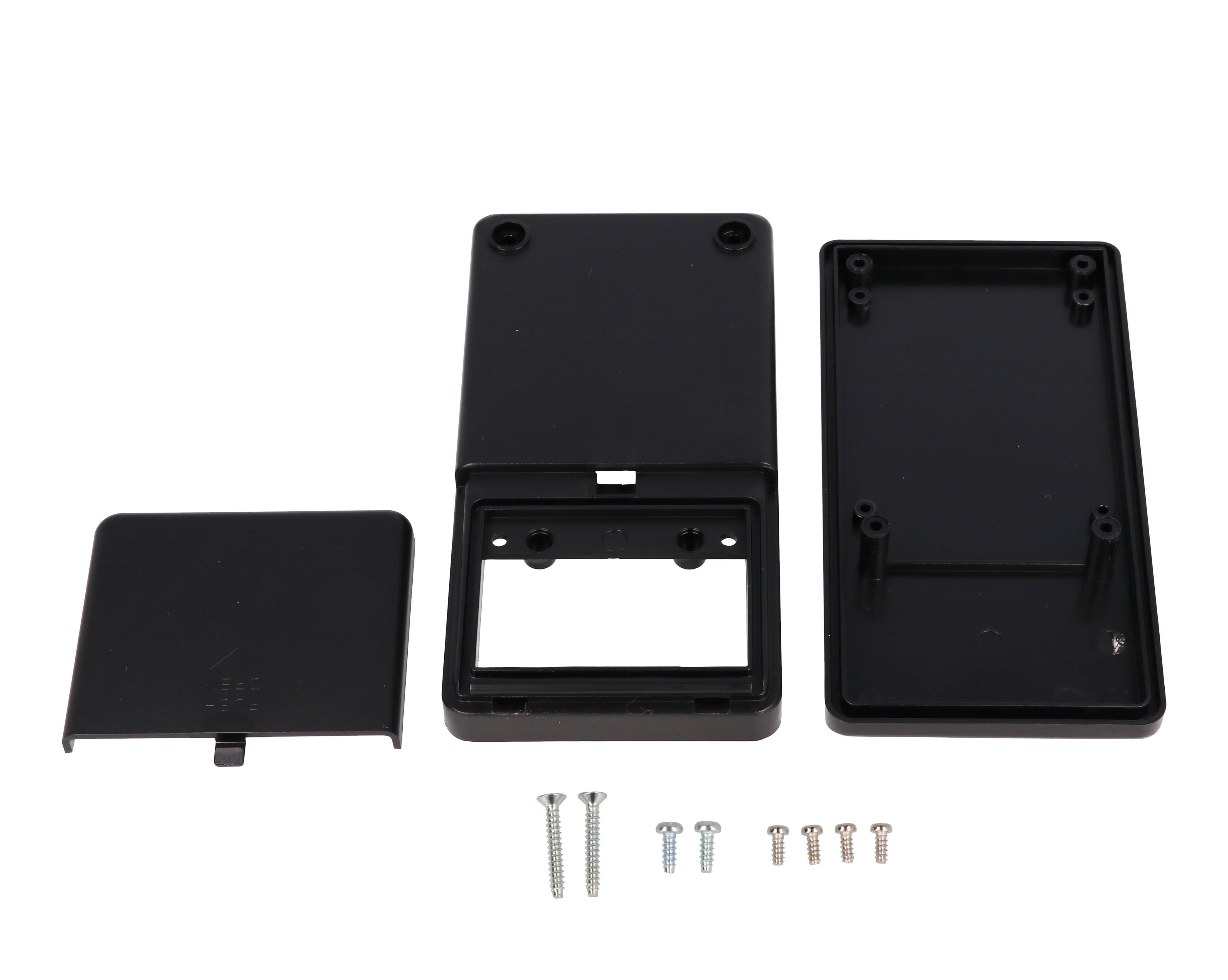 RH3011BK black ABS hand-held enclosure with battery door, 130 x 68 x 25 mm