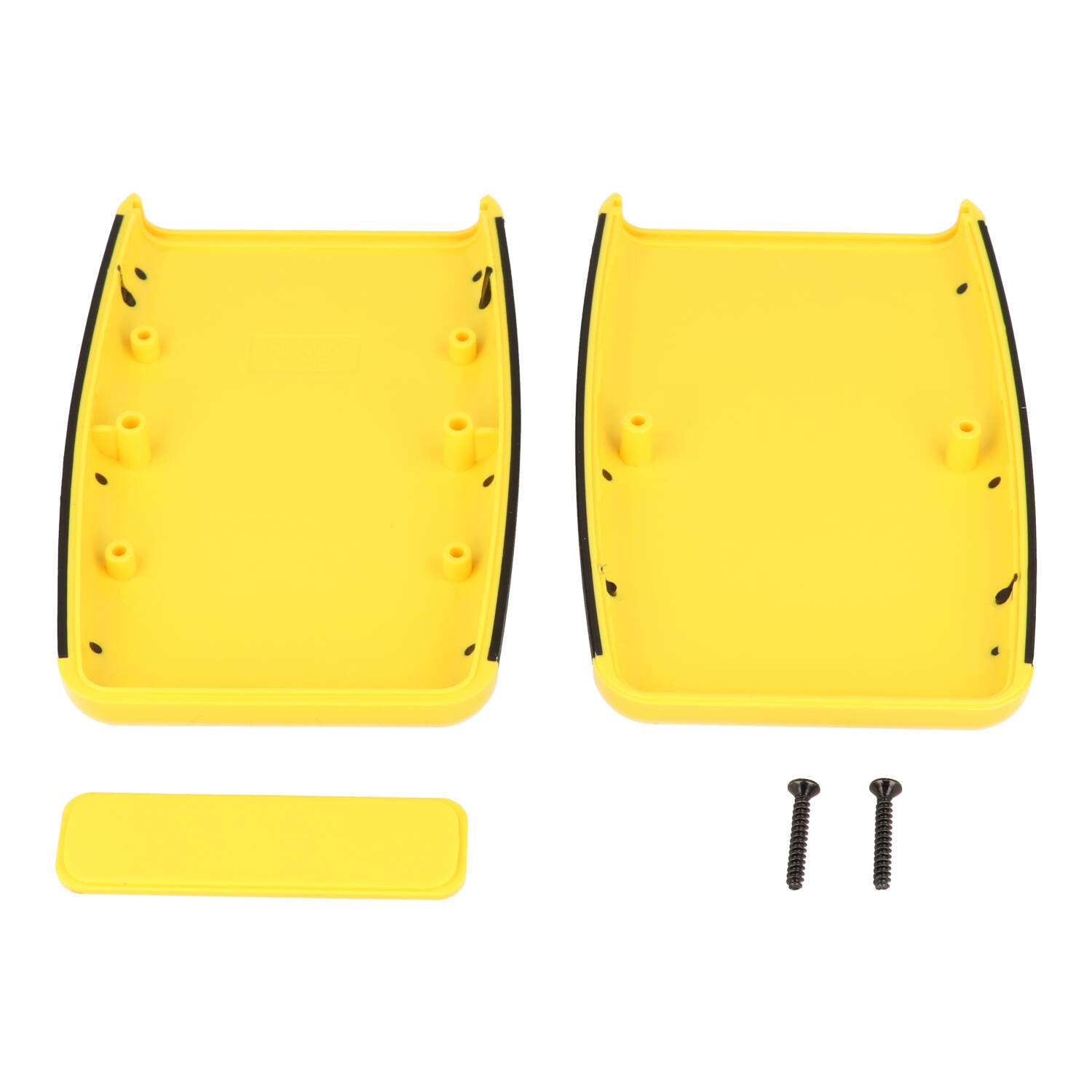 1553BYLBK yellow ABS handheld enclosure with black soft overmold sides