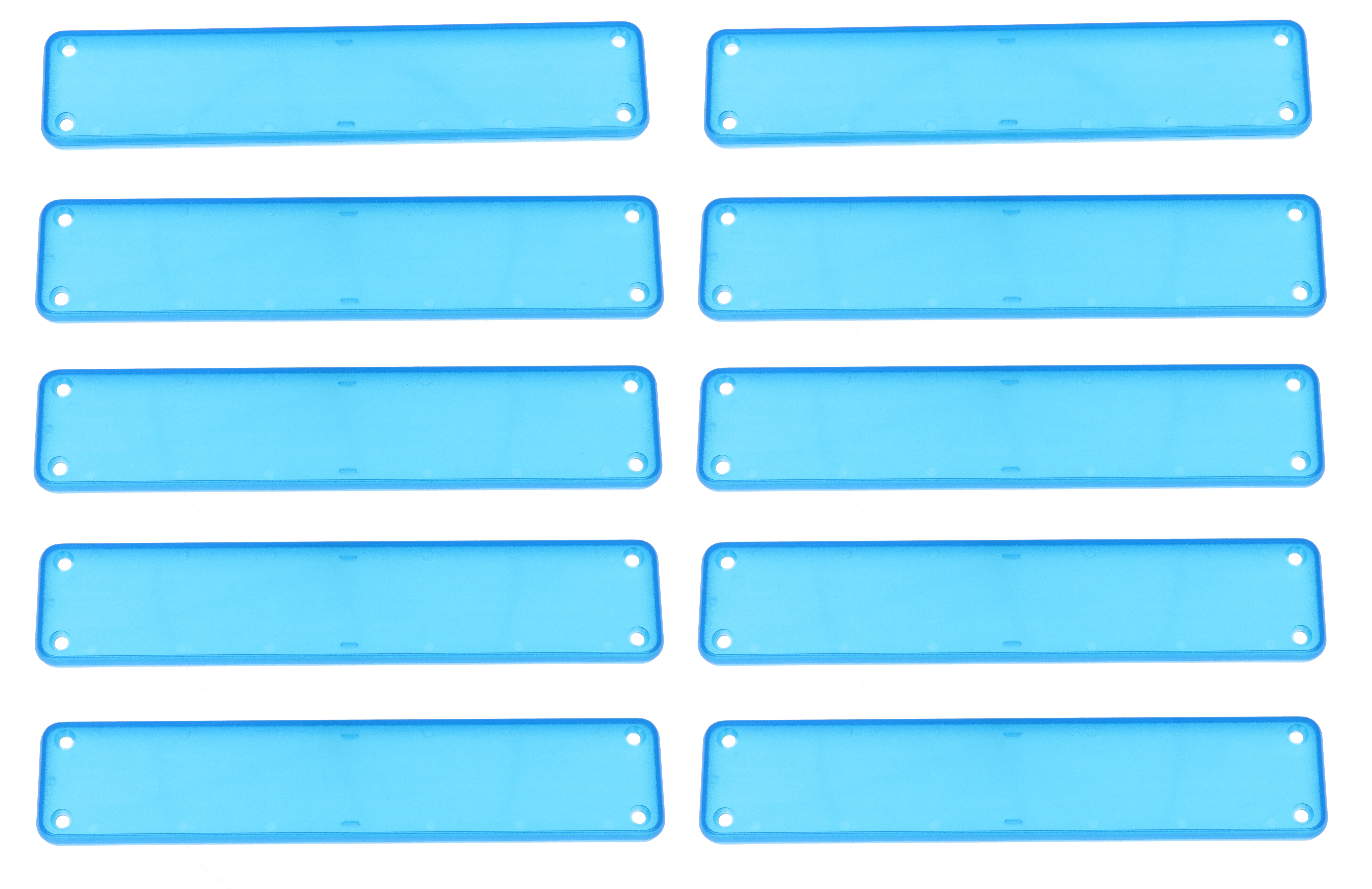 1455RPLTBU-10 — translucent blue plastic solid bezel for 1455R enclosures- 10/pack