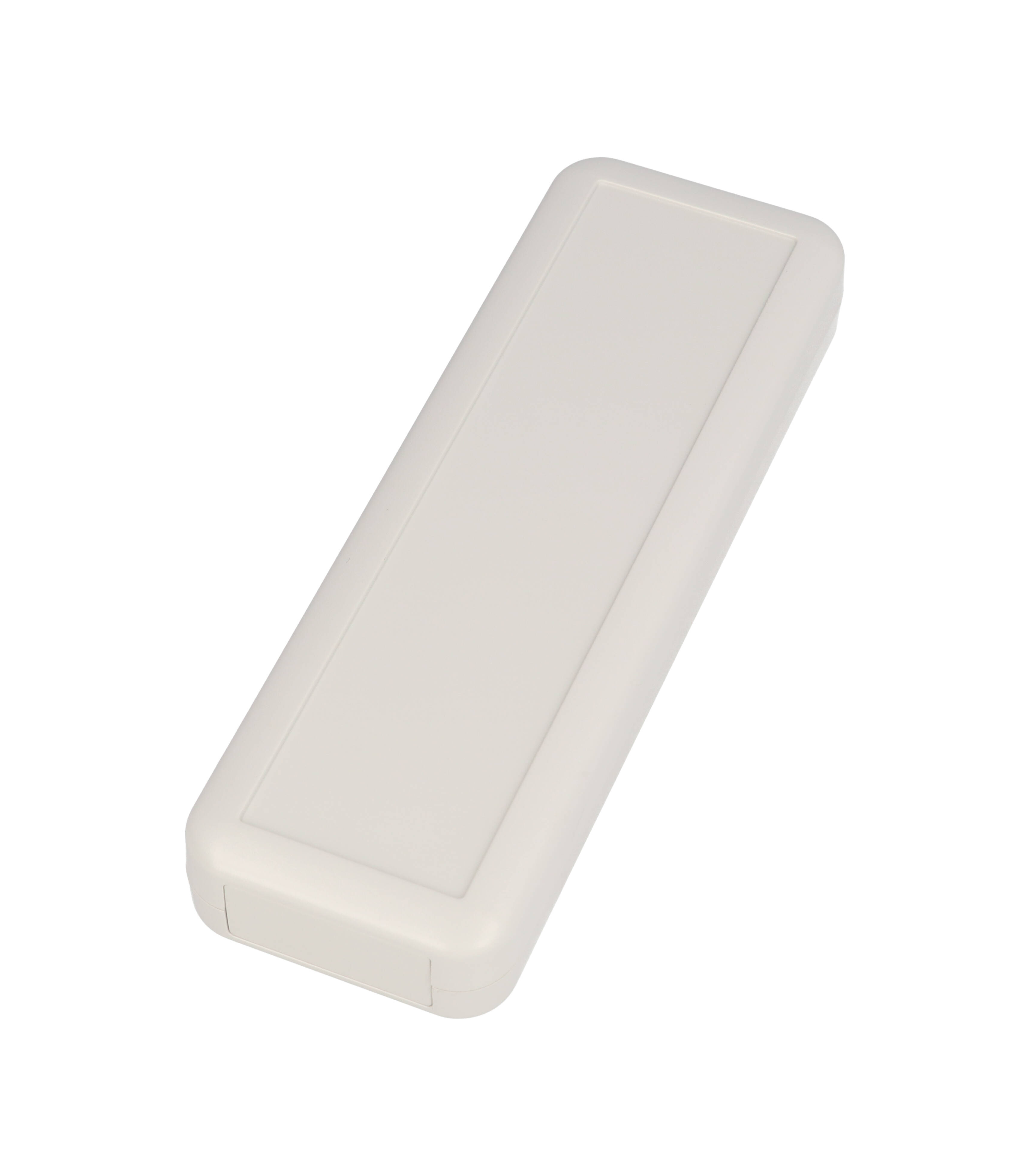 1552C5GY light gray 150 x 50 x 22 mm hand-held ABS plastic enclosure with recessed top and removable end panels