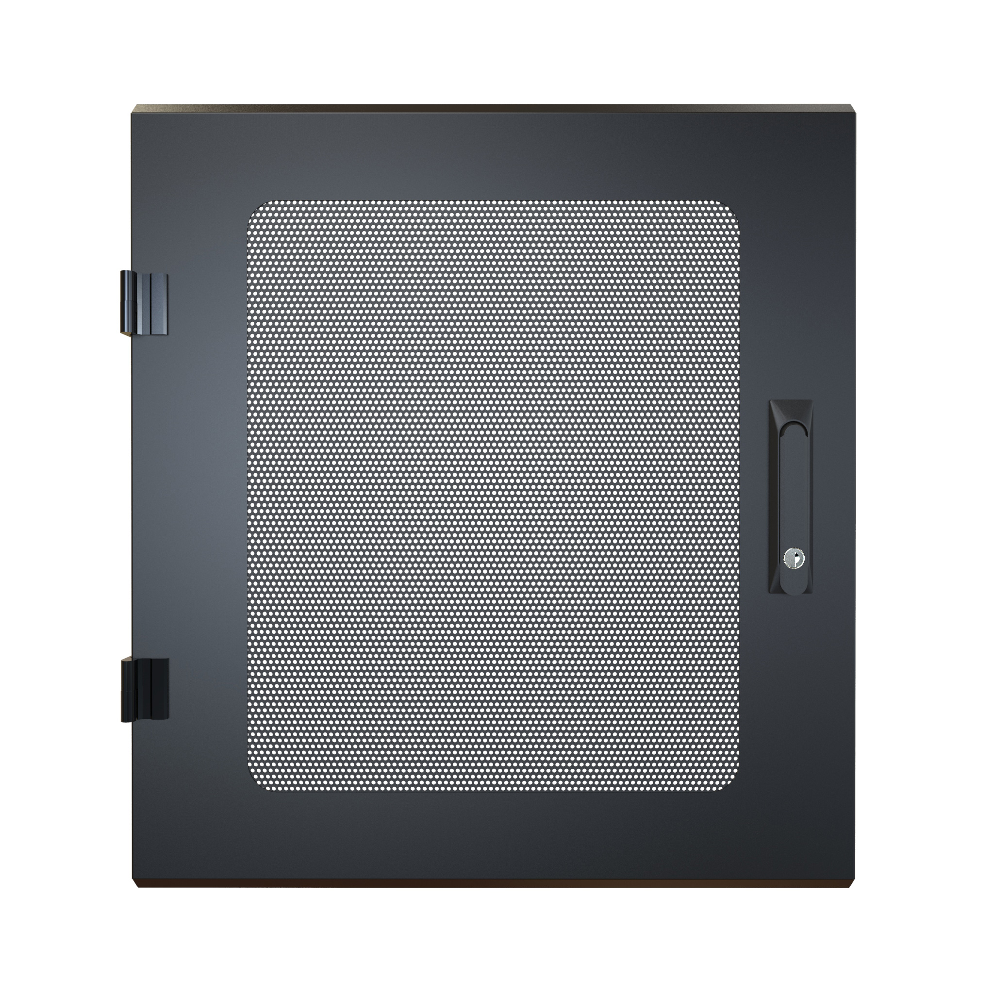 Hammond RCKSD42UBK1 42U solid steel locking door for RCK cabinets in textured black finish with swing handle lock and surface hinges