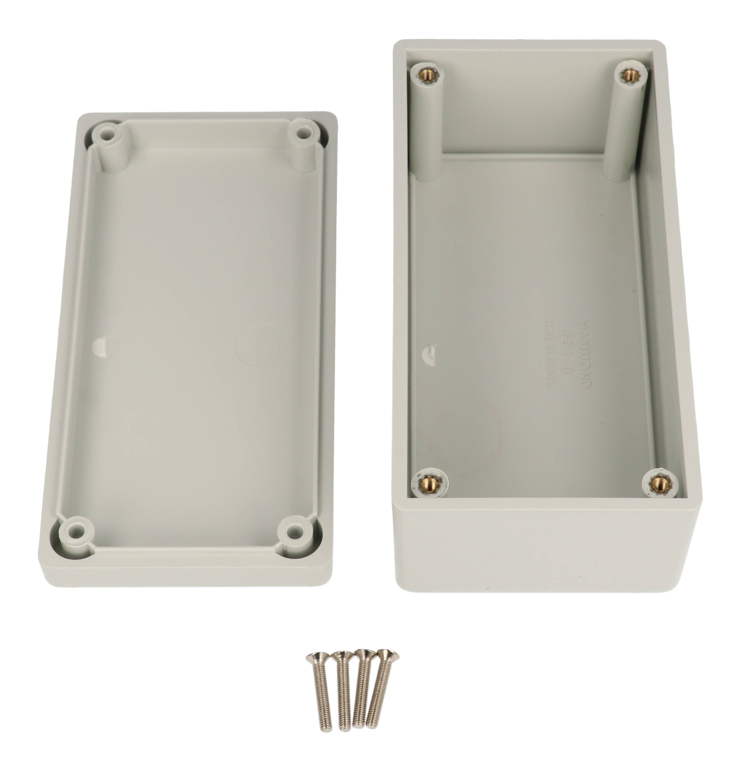 1594DGY light gray flame retardant ABS enclosure with lid, 132 x 66 x 55 mm
