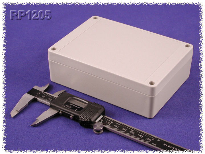 RP1205 water-tight light gray ABS enclosure, 145 x 105 x 45 mm, with opaque lid