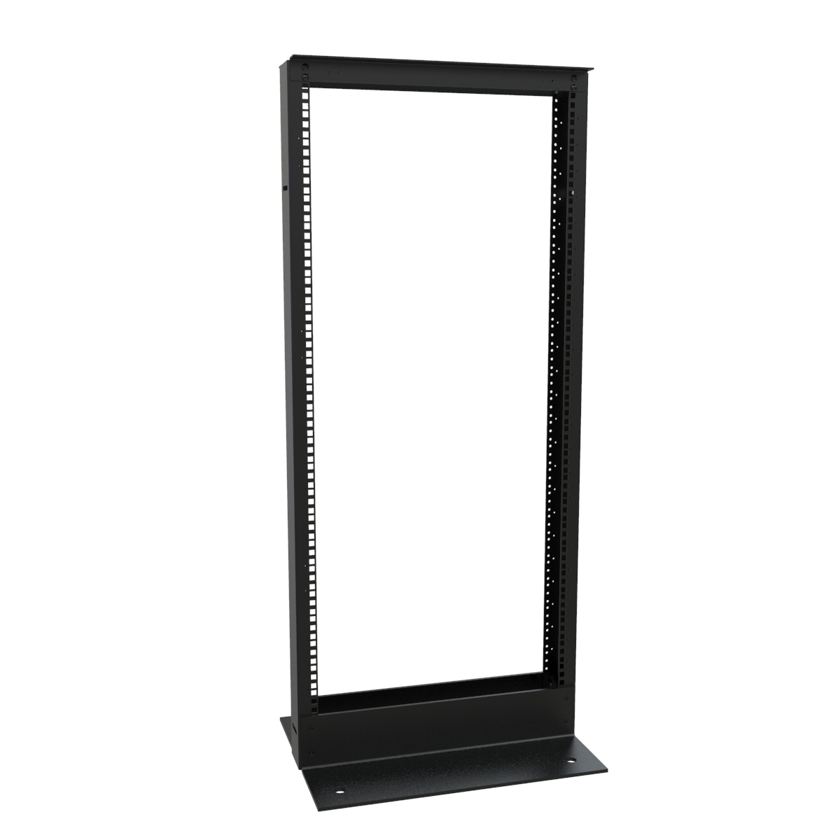 Hammond RB-2PS1942BK 42U 19-inch 2-post open frame knock-down rack in black powder coat steel — view 3