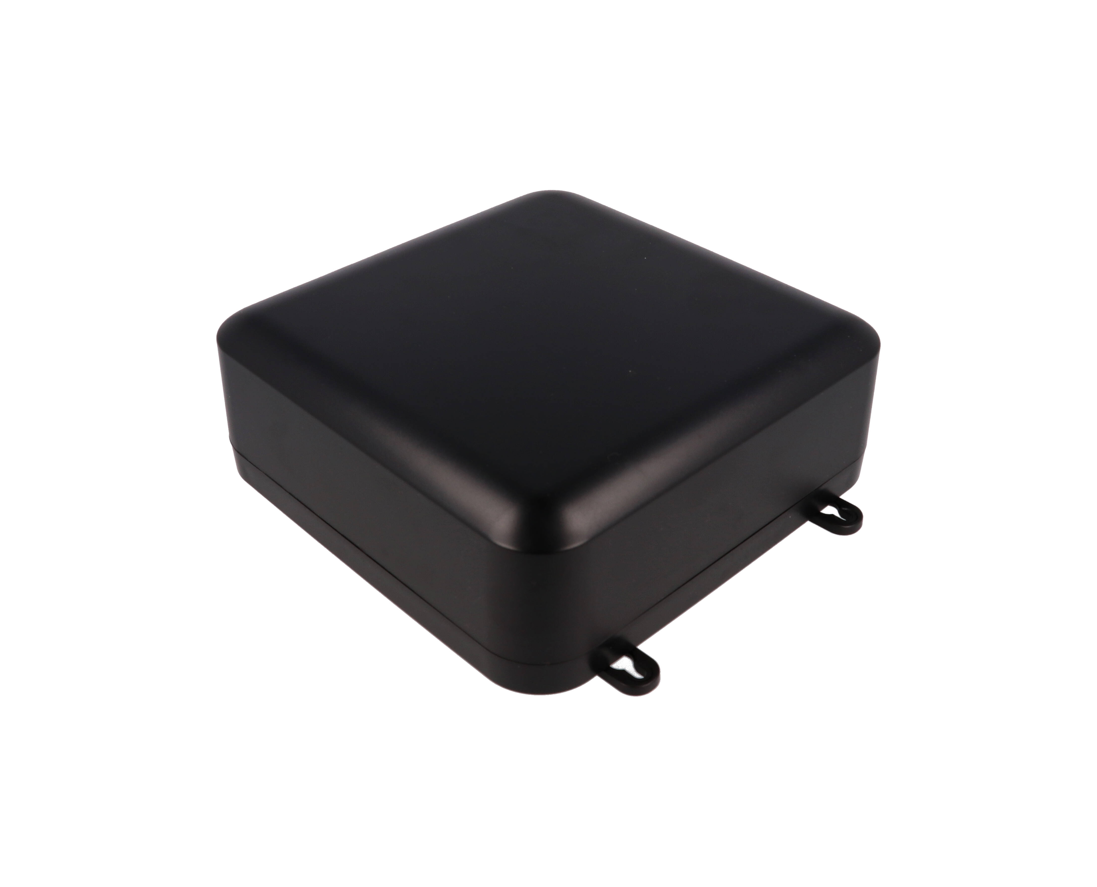 1557HABK black ABS plastic watertight enclosure, 200 x 200 x 70 mm, with screw-down gasketed lid