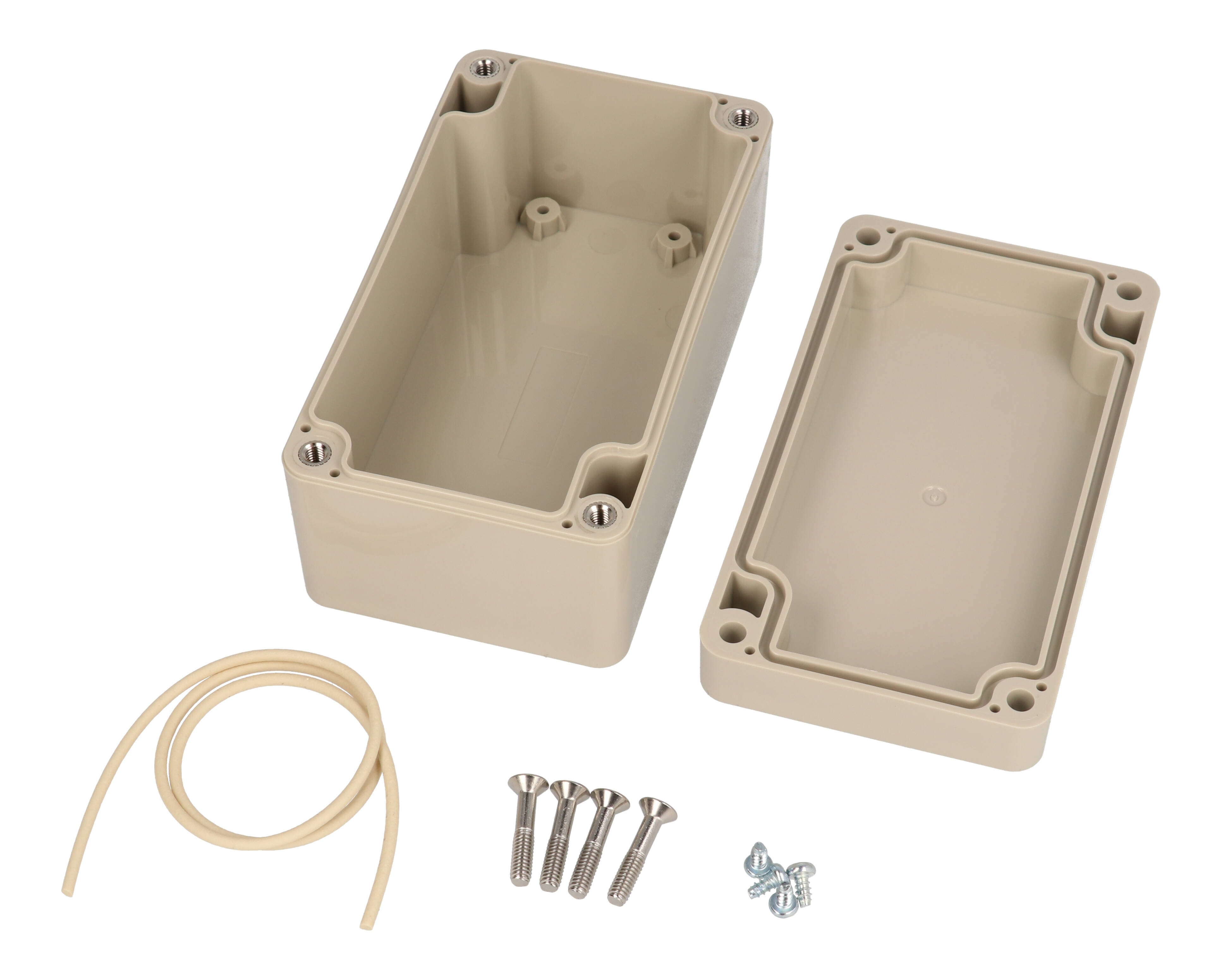 RZ0308 beige ABS water-tight IP65 enclosure with opaque lid, 115 x 65 x 55 mm