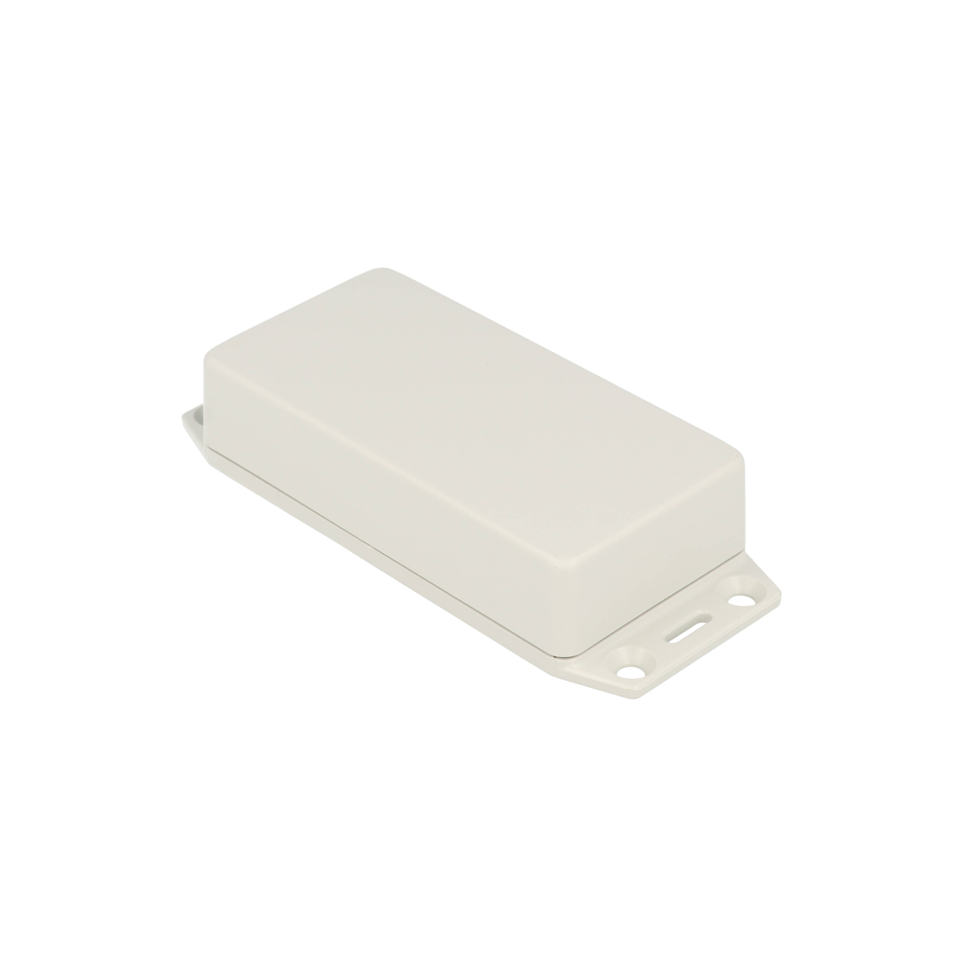 1591XXAFLGY light gray flame retardant ABS enclosure with flanged mounting lid