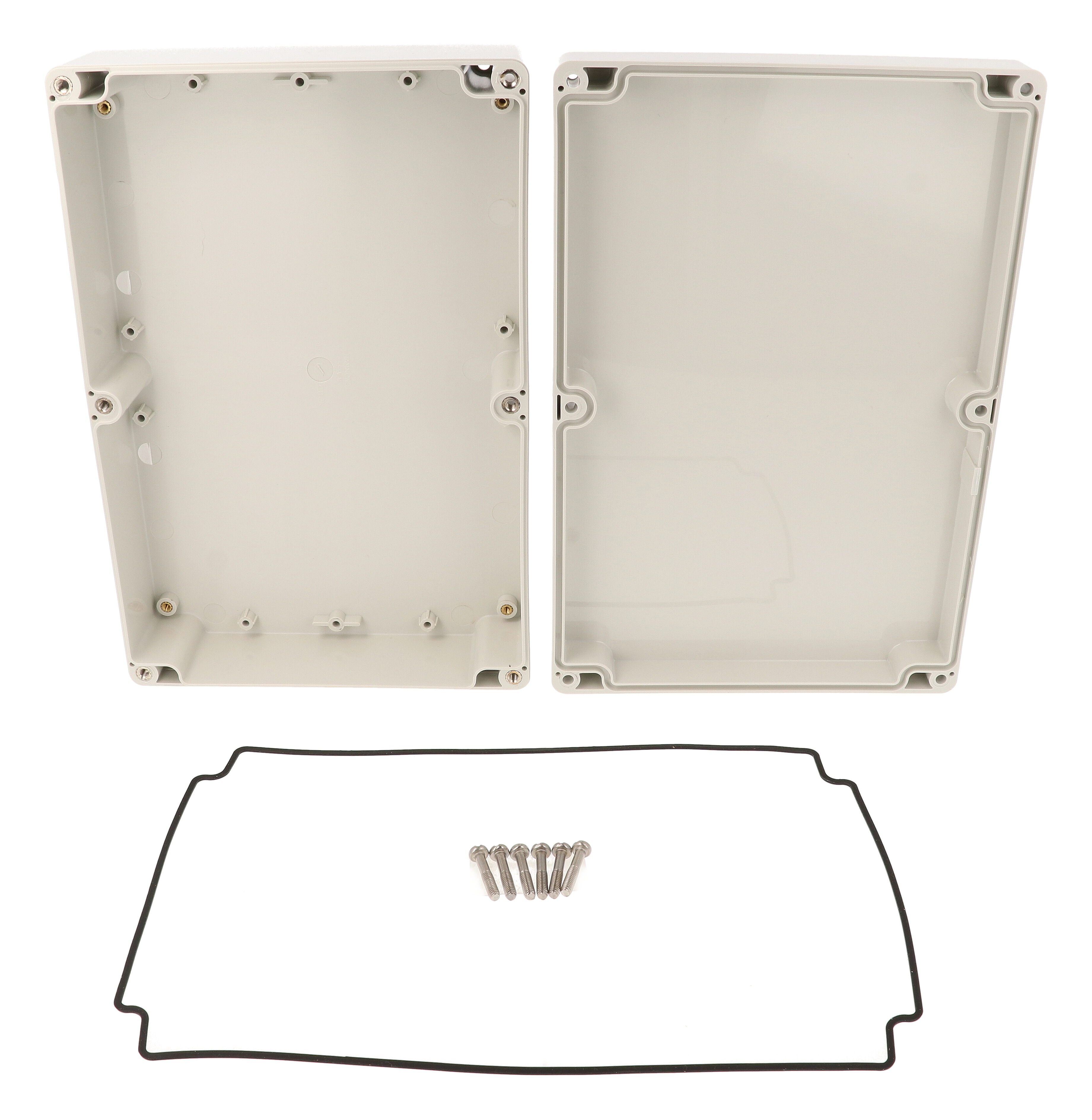 1554VALGY light gray ABS watertight enclosure with screw cover lid, 240 x 160 x 60 mm