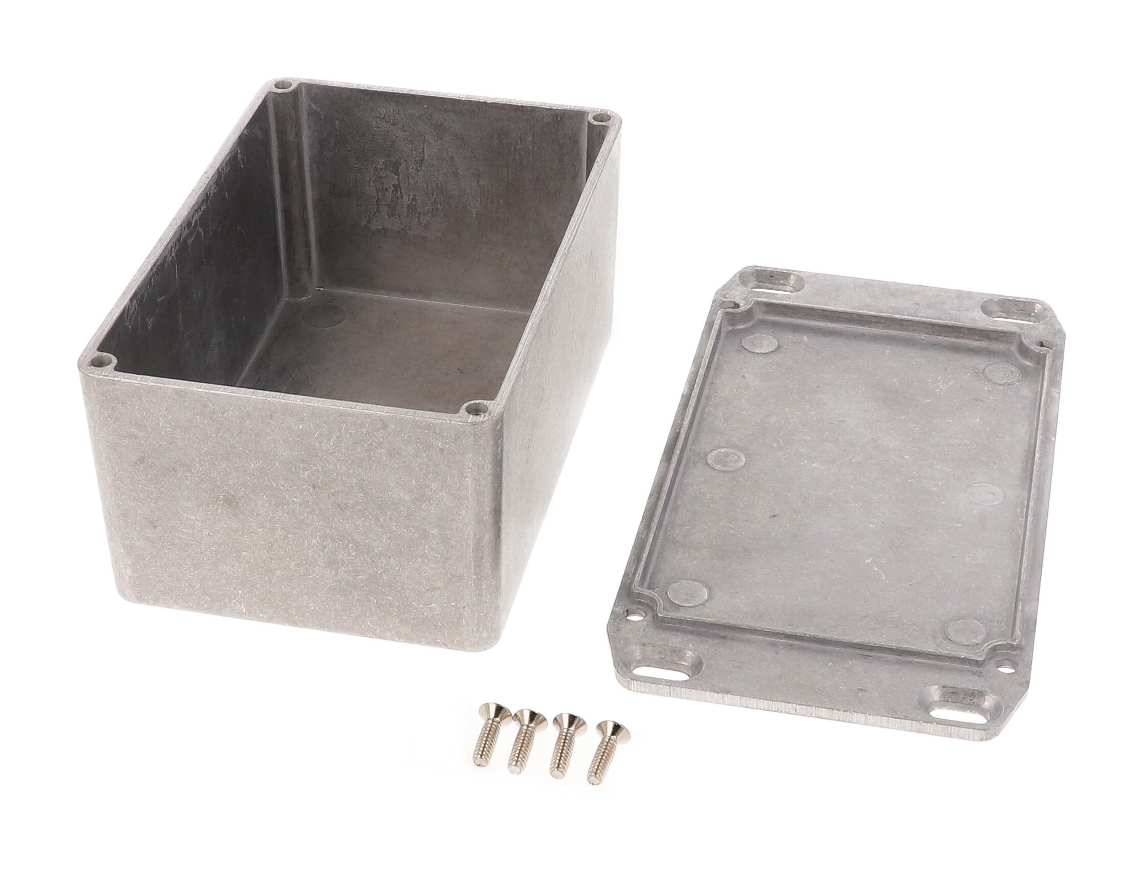 1590TFL natural aluminum diecast aluminum enclosure with flanged lid for wall mounting