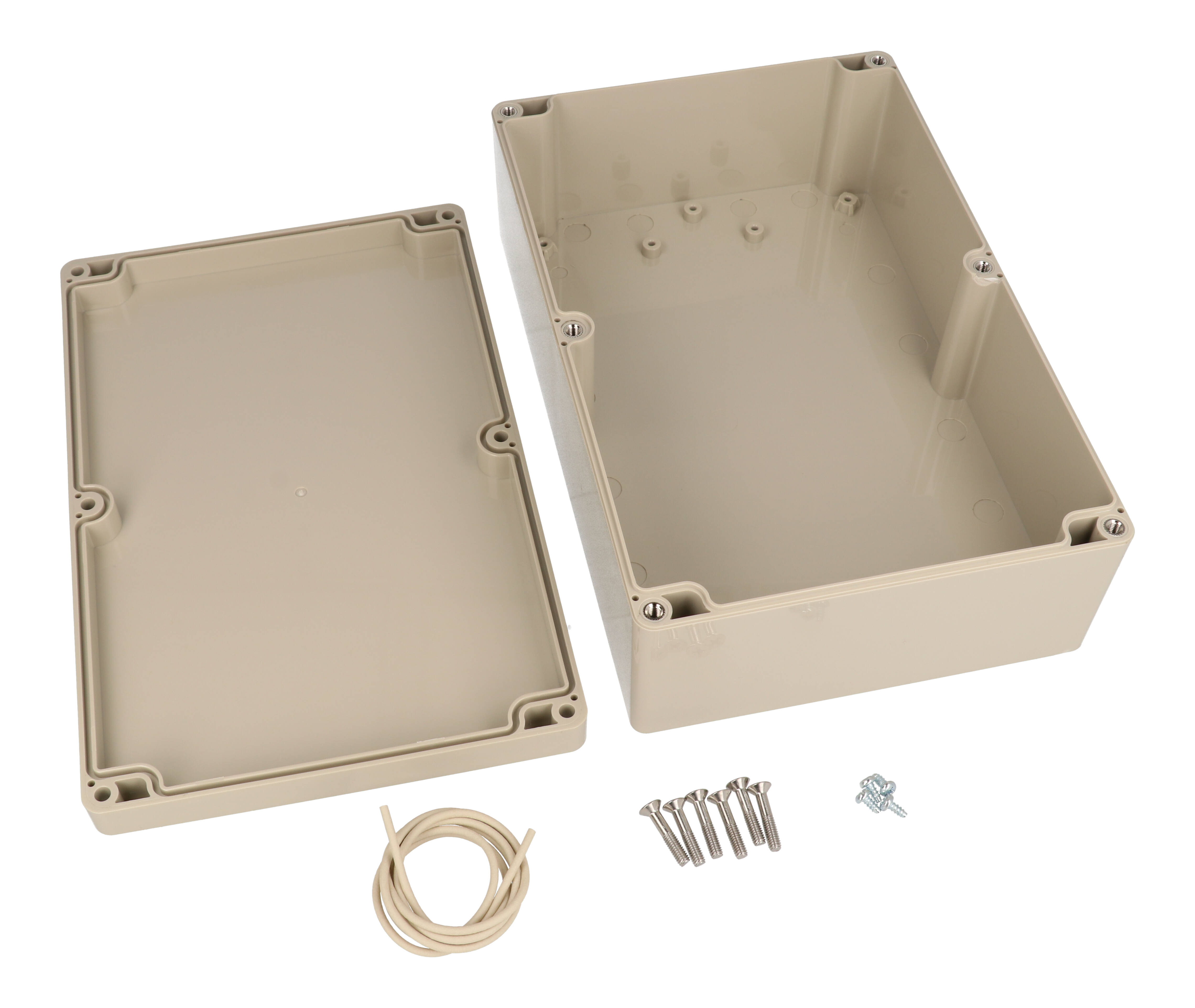RZ0353 beige ABS water-tight IP65 enclosure with opaque lid, 222 x 146 x 75 mm