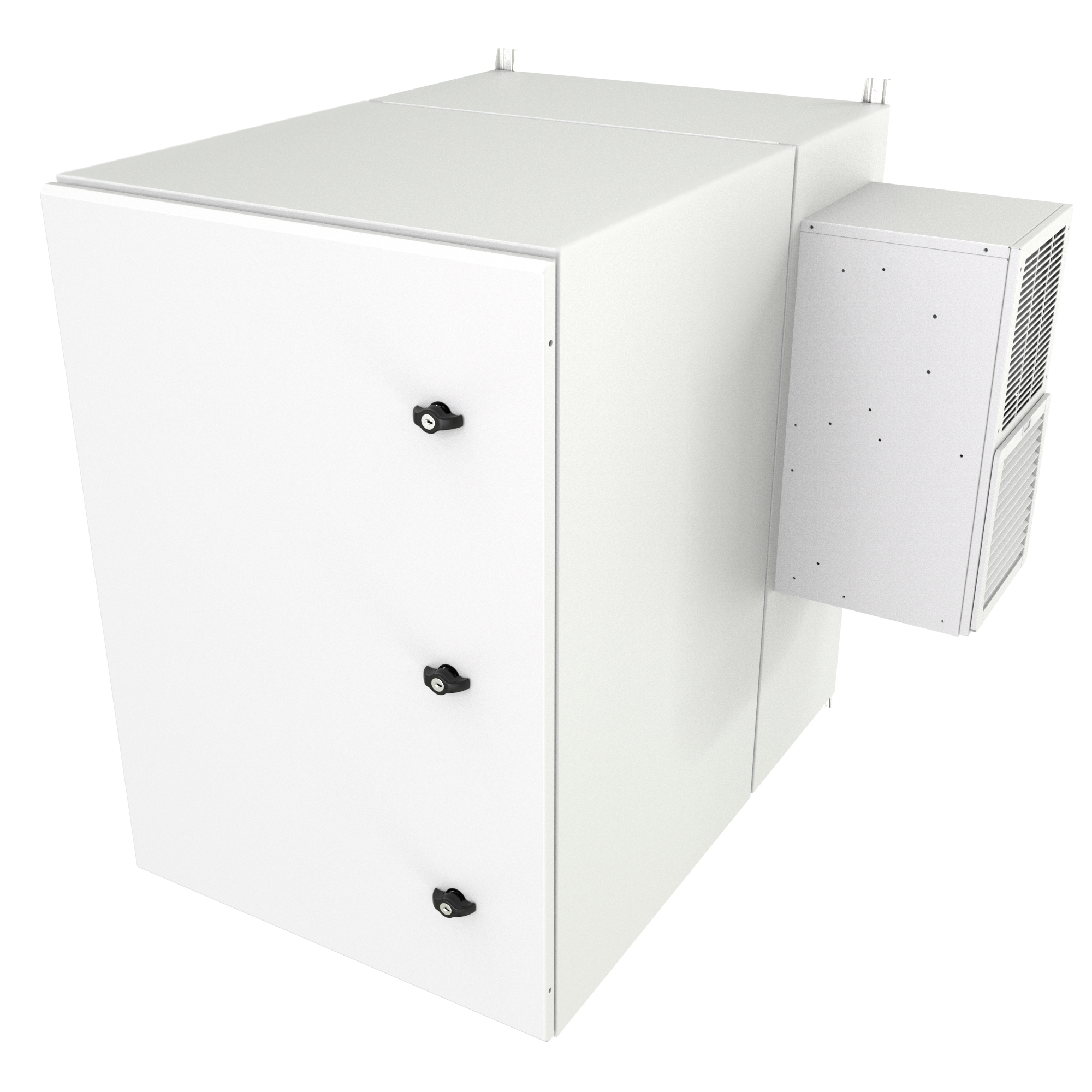 Hammond NWM18U2536SFLG 18U outdoor wall-mount cabinet with solid filter-ready door in light gray finish — view 7