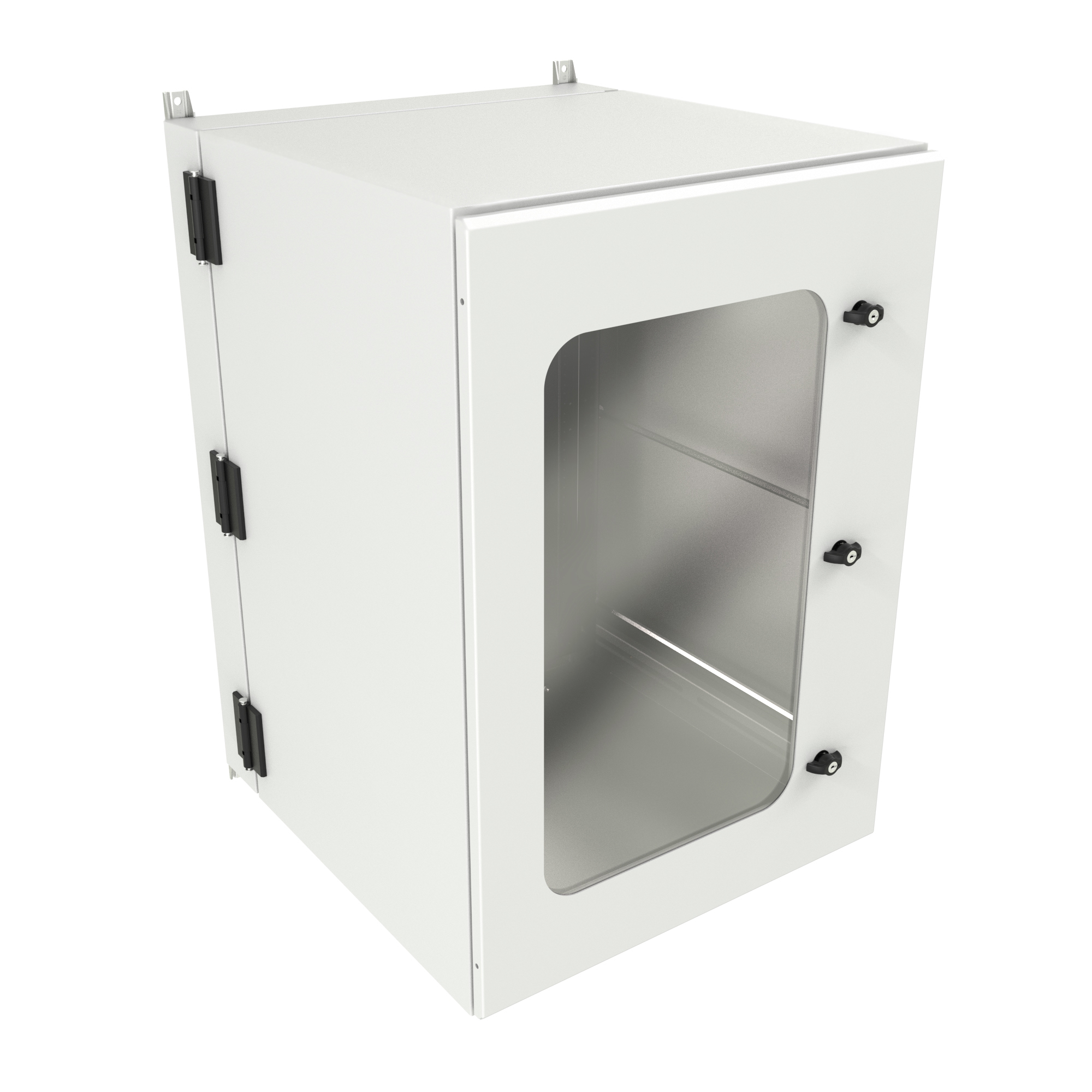 Hammond NWM18U2536SFLG 18U outdoor wall-mount cabinet with solid filter-ready door in light gray finish — view 16