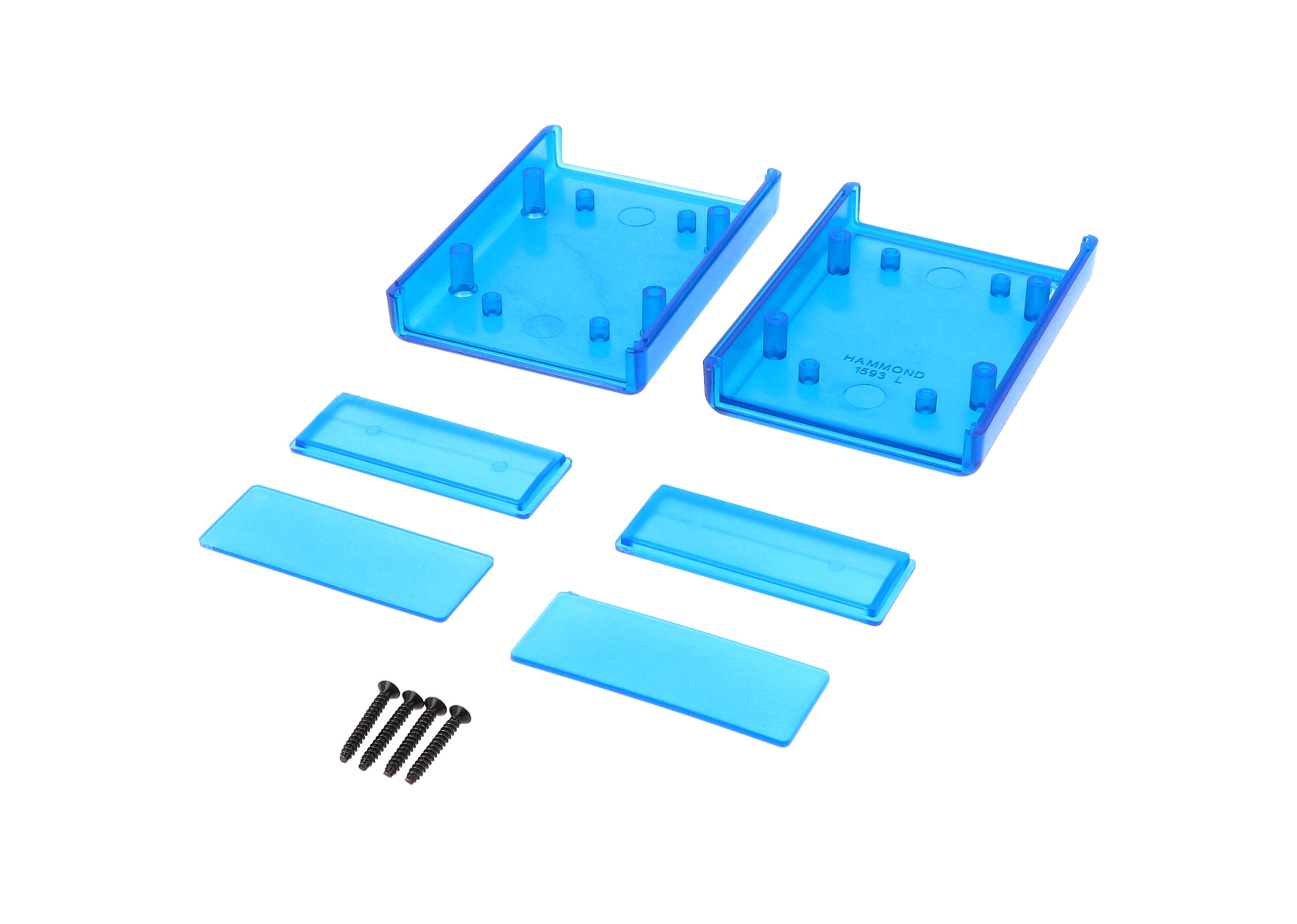 1593LTBU transparent blue handheld ABS enclosure