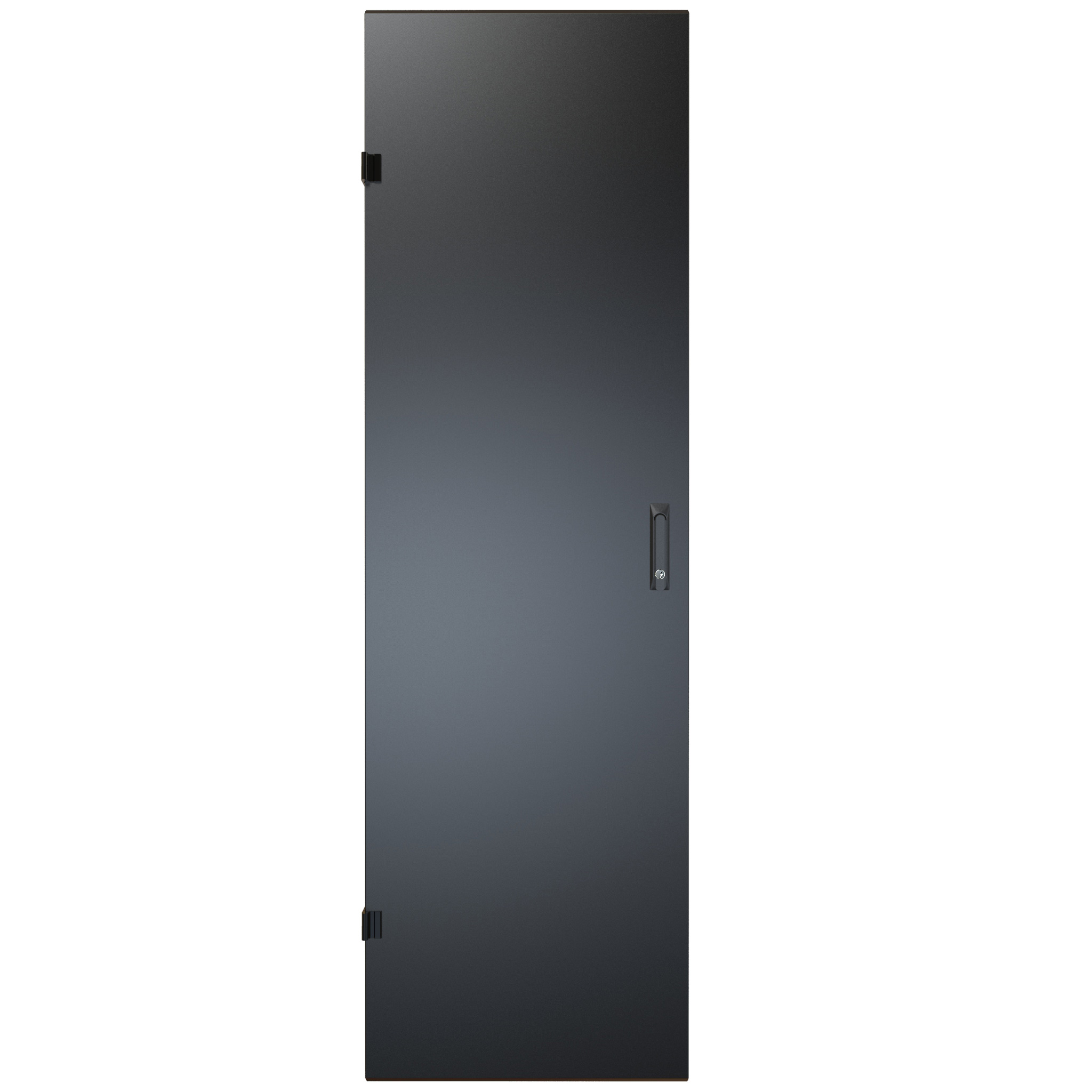 Hammond RCKSD42UBK1 42U solid steel locking door for RCK cabinets in textured black finish with swing handle lock and surface hinges