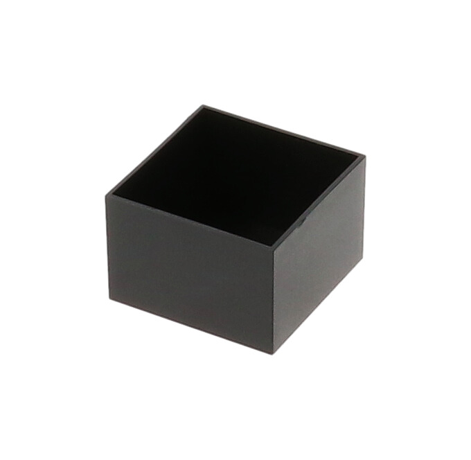 1596B111 black ABS plastic potting box, 30 x 30 x 20 mm, open top with no lid
