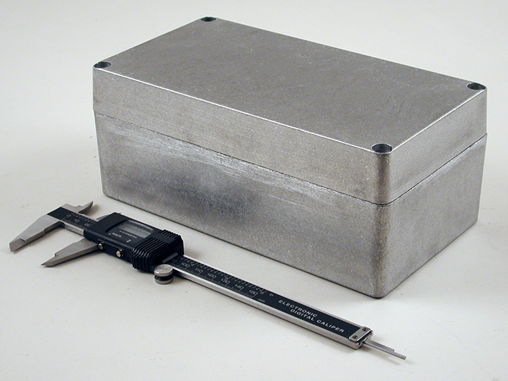 1590Z155 natural diecast aluminum enclosure, 221 x 121 x 90 mm, with deep 30 mm lid