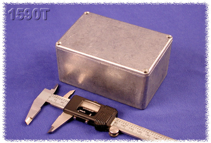 1590T natural aluminum diecast aluminum box and lid, 120 x 80 x 59 mm