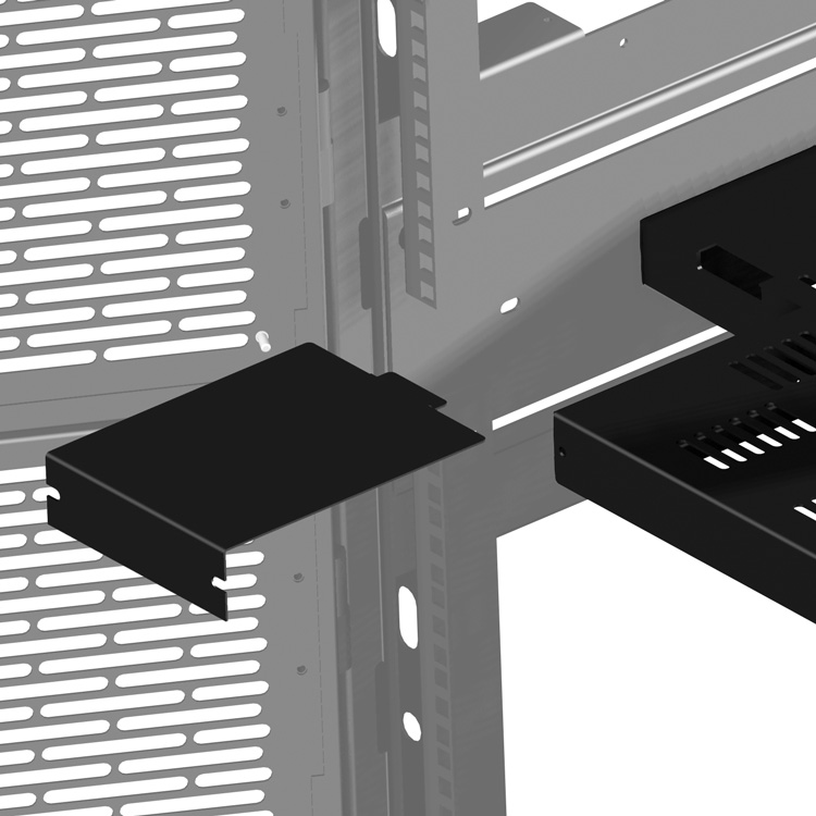 Hammond CLC2B36BK 2-bay colocation server rack cabinet, 83.02 x 24 x 36 in, black, with perforated locking doors and 21U per bay