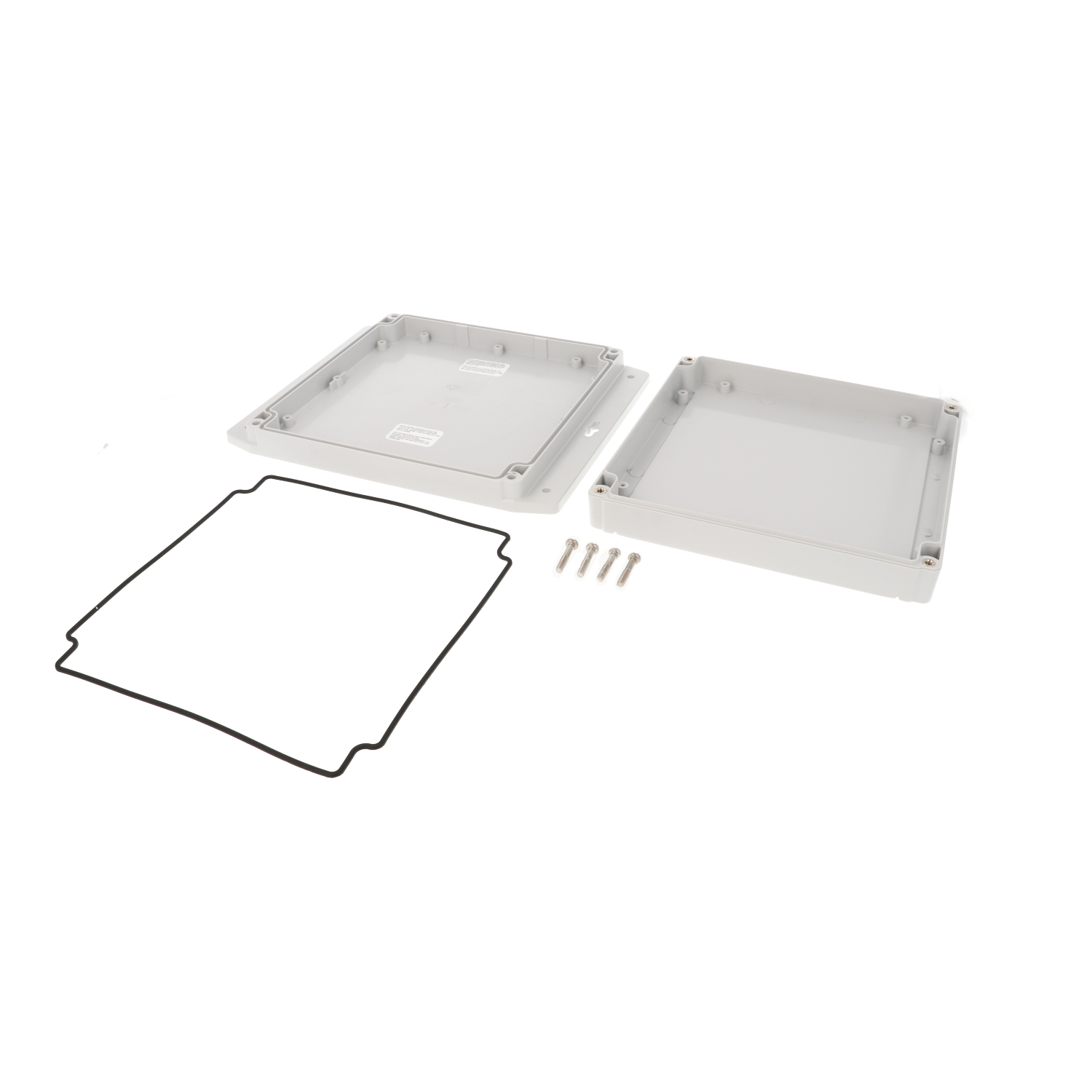 1555WF17GY grey ABS flanged watertight enclosure, 181 x 180 x 40 mm