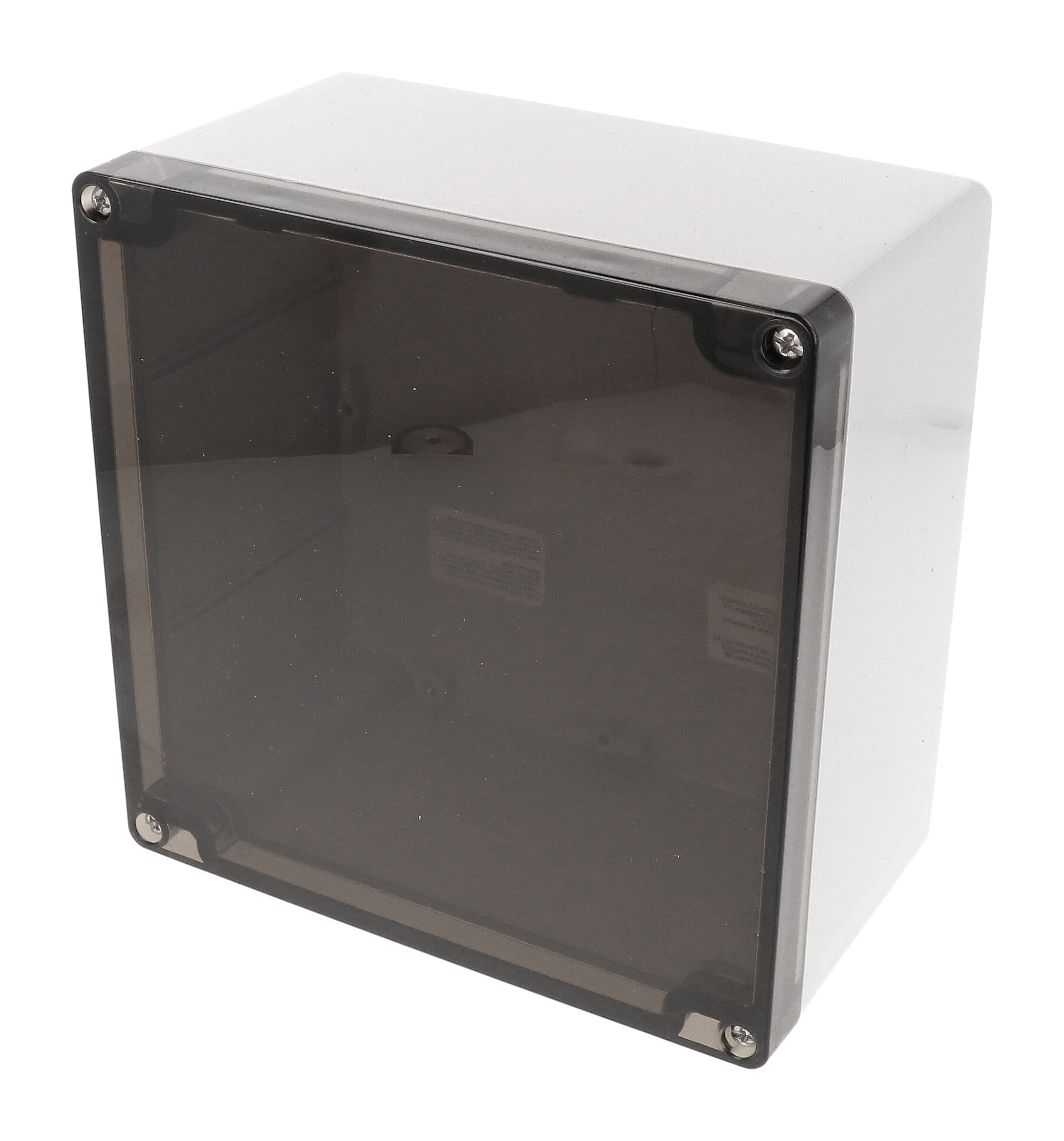 1554S2GYSL — RAL7035 grey polycarb plastic watertight enclosure, smoked lid