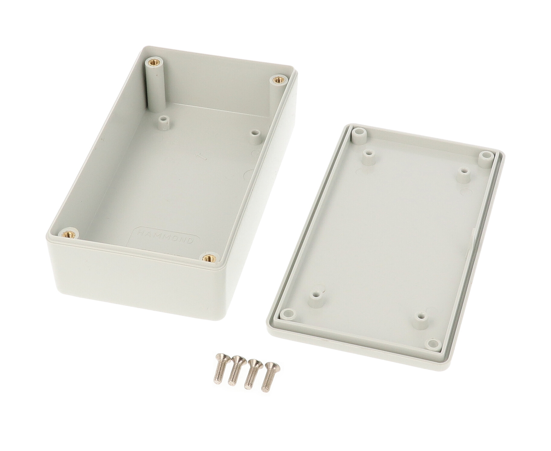 1591XXBGY light gray textured flame retardant ABS enclosure, 114 x 63 x 31 mm