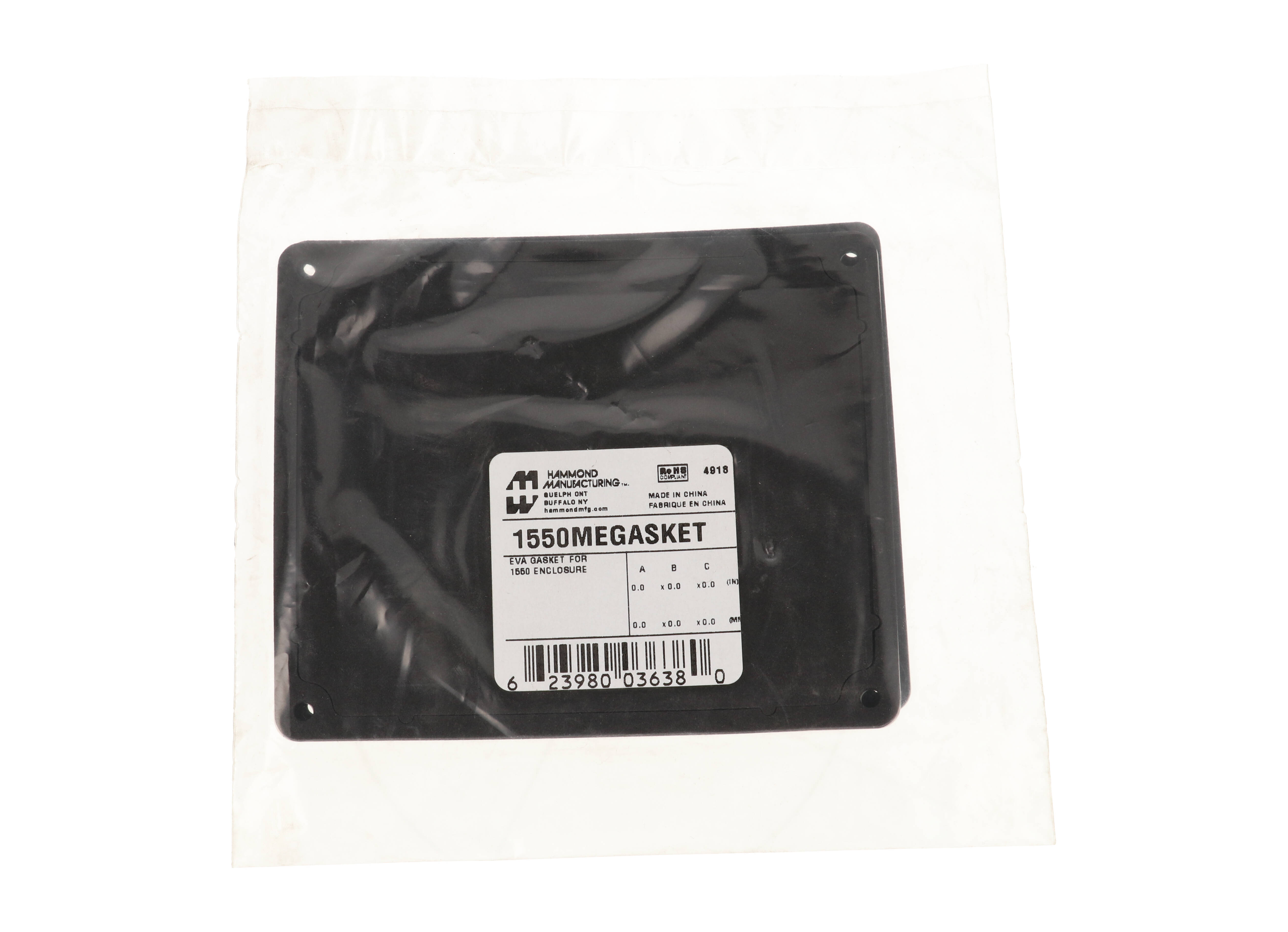 1550MEGASKET IP66 eva foam gasket kit, two pre-formed adhesive-backed lid gaskets for 1550M diecast enclosures