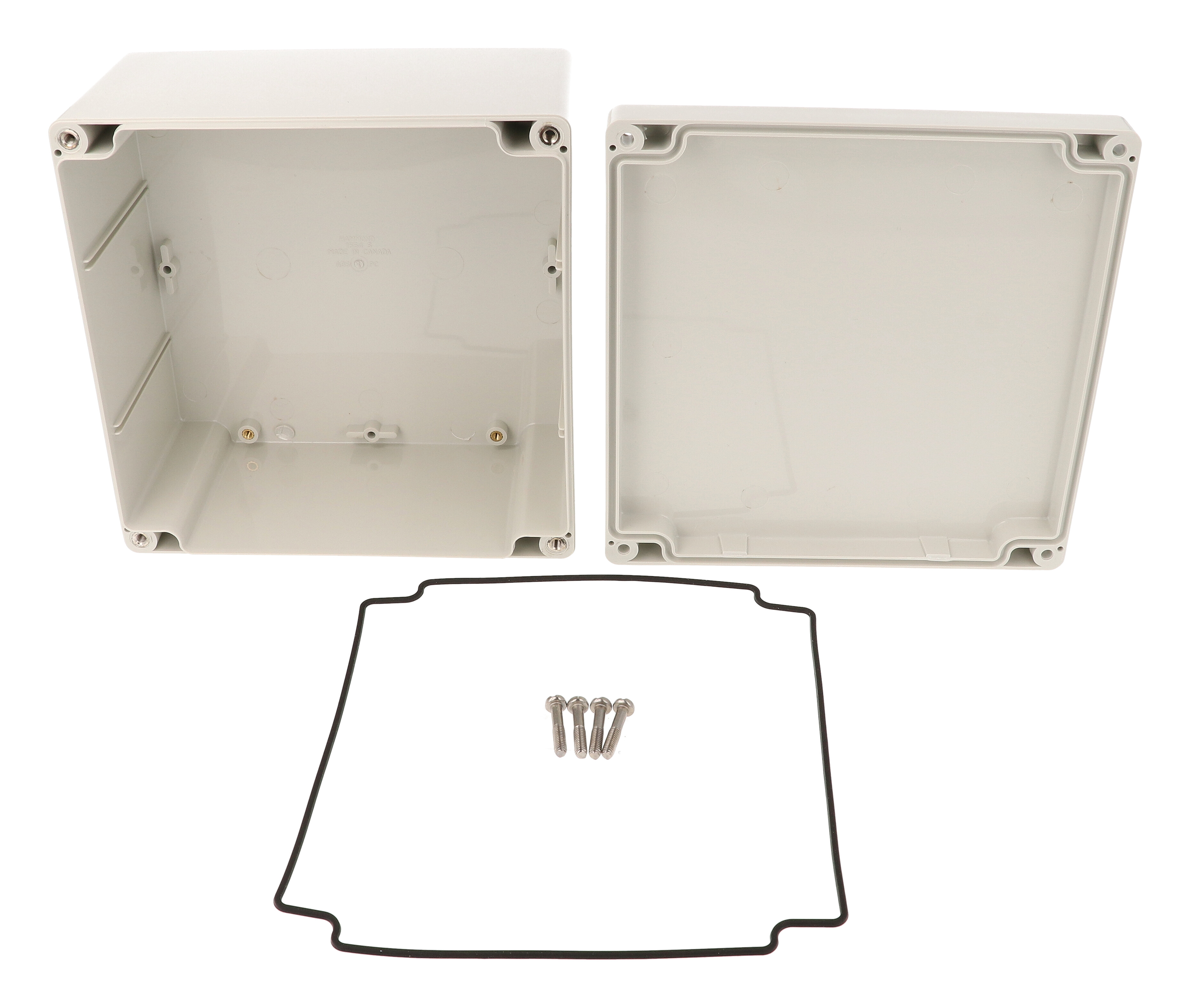 1554SGY light gray ABS 160 x 160 x 90 mm watertight enclosure with screw cover lid