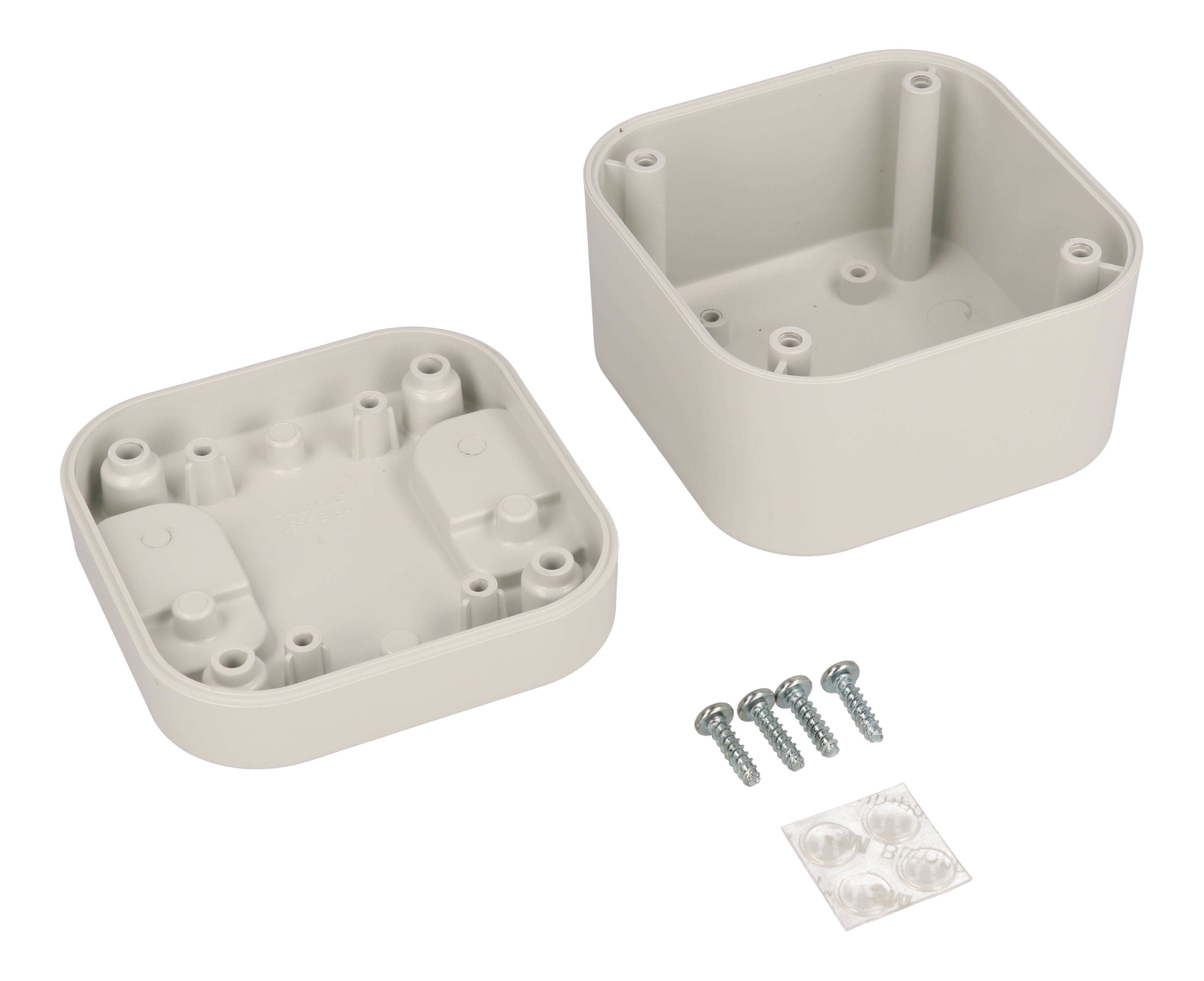 1556BAGY light gray flame retardant ABS IoT enclosure, 80 x 80 x 60 mm