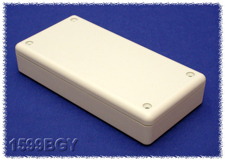 1599BGY light gray flame retardant ABS handheld enclosure, 130 x 65 mm