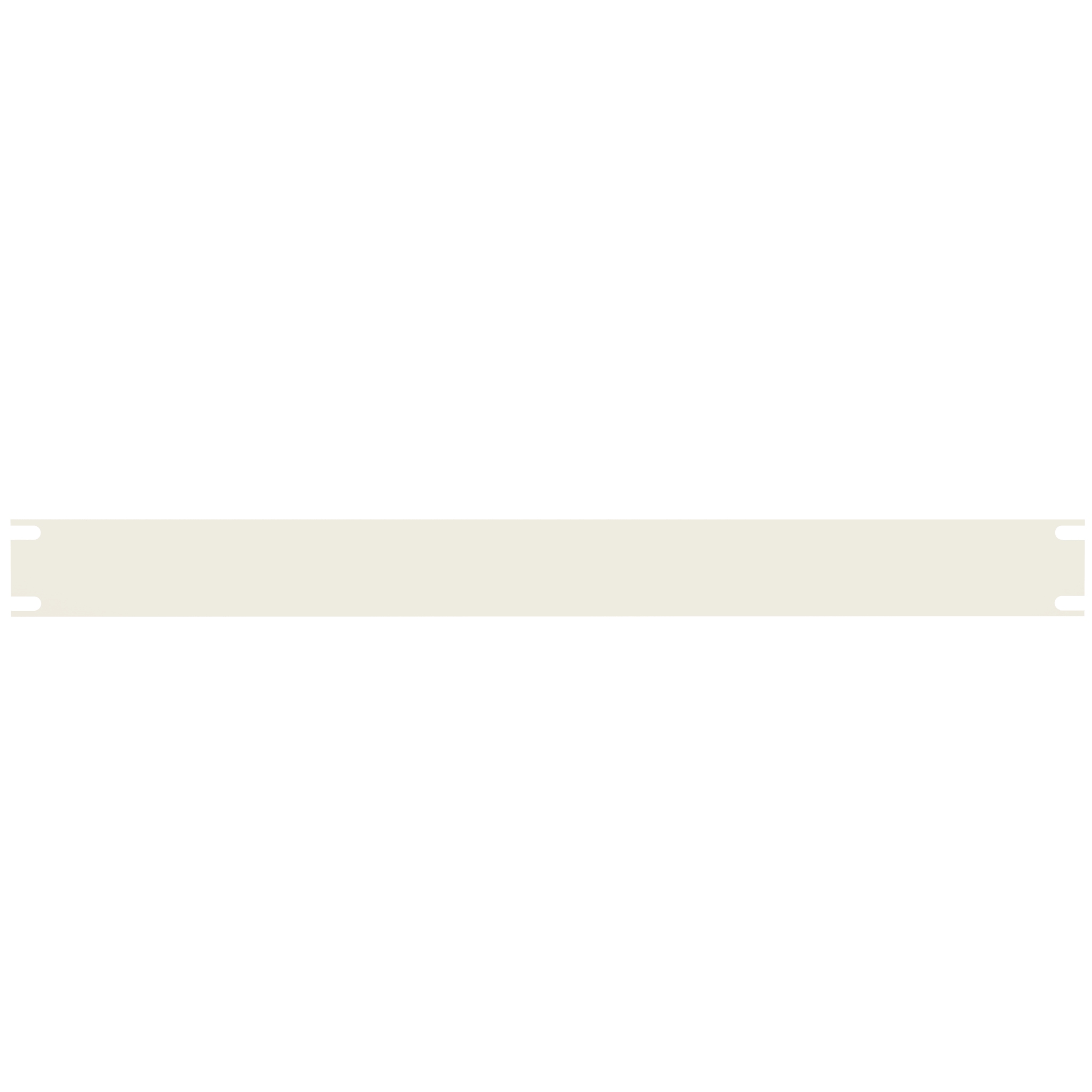 Hammond PBPS19001WH 1U solid 14-gauge steel rack blanking panel in RAL9003 matte white with four slotted mounting points